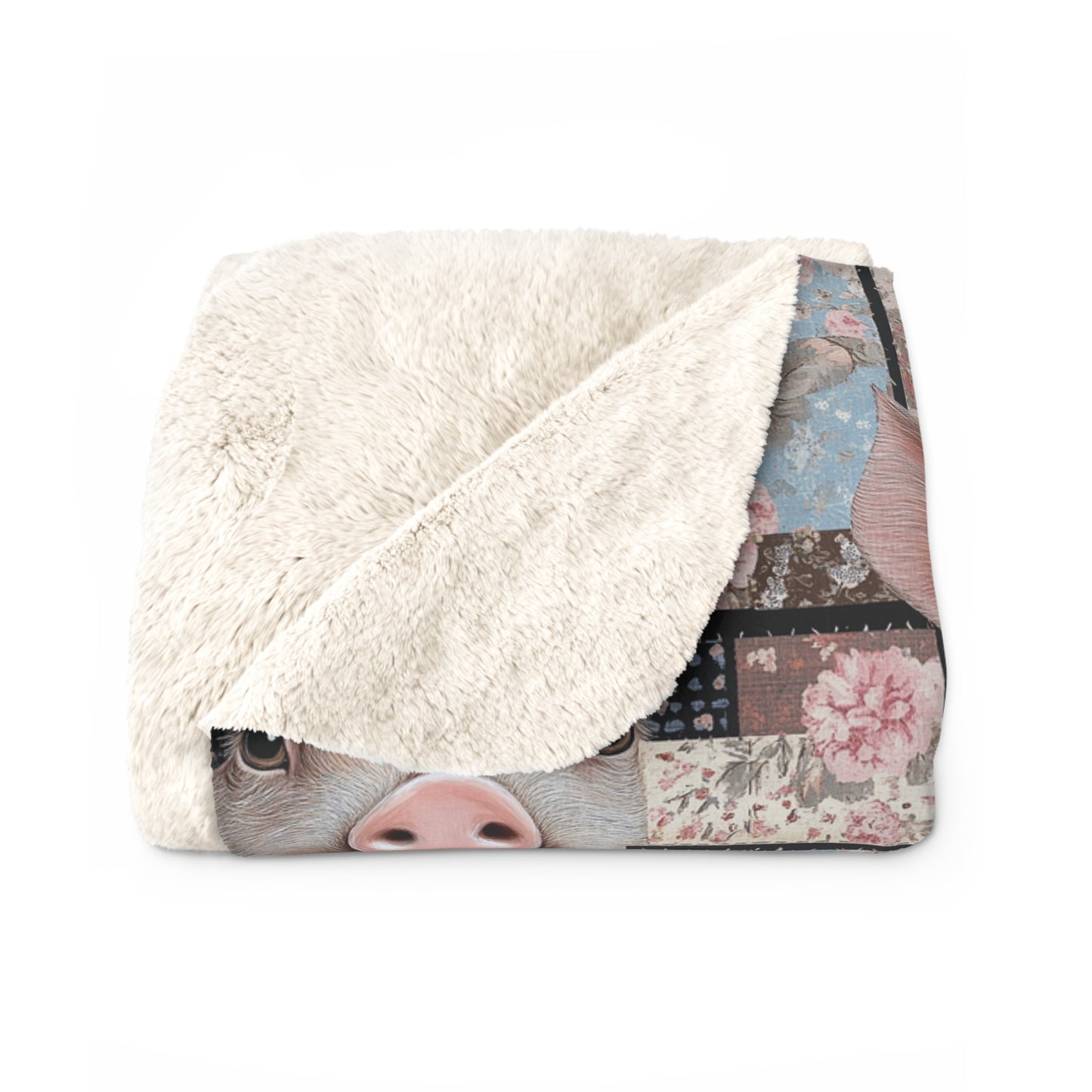 Cozy Farmhouse Sherpa Fleece Blanket, Pig Decor, Rustic Home Accents, Cozy Gift, Couch Throw Blanket, Farmhouse Decor, Animal Lover Gift