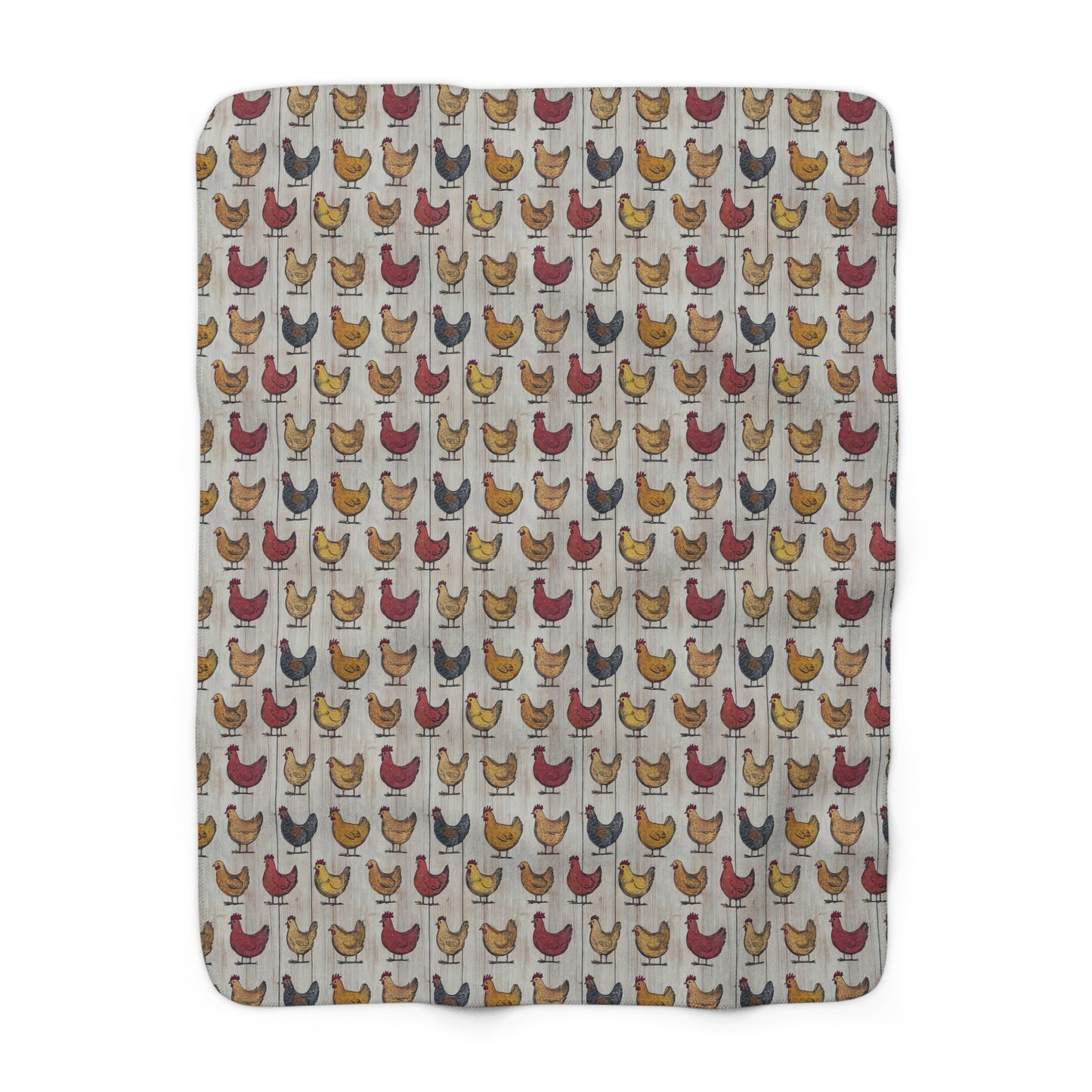 Cozy Chicken-Farm Sherpa Fleece Blanket | Farmhouse Decor, Gift for Cozy Nights, Chicken Lover's Gift, Indoor Comfort Throw