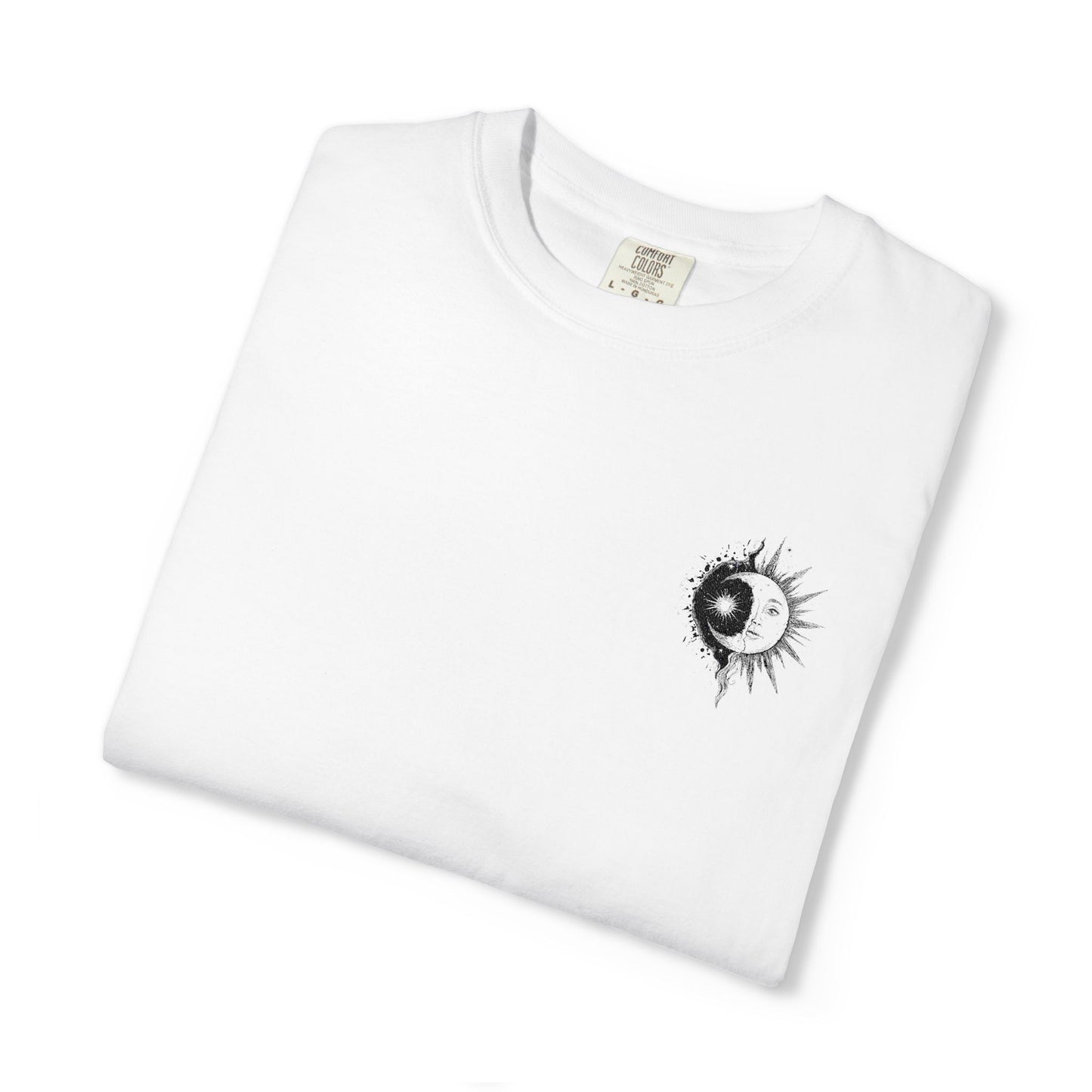 Comfort Colors Embroidered Hand-Illustrated Astrology Ying Yang Unisex T-Shirt, Cool Graphic Tee