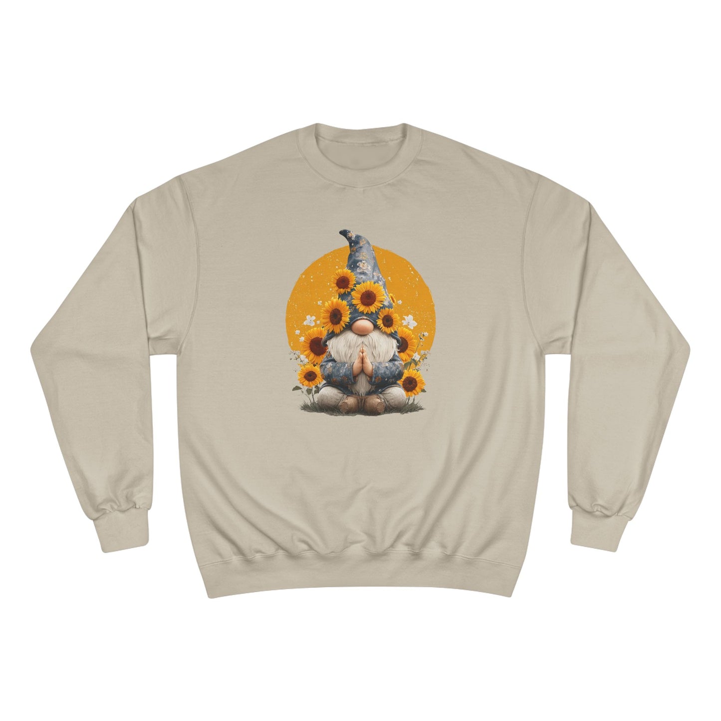 Sunflower Gnome Champion Sweatshirt, Cozy Fall Sweater, Perfect for Gifting, Birthday, Autumn Fashion, Cute Sweatshirt