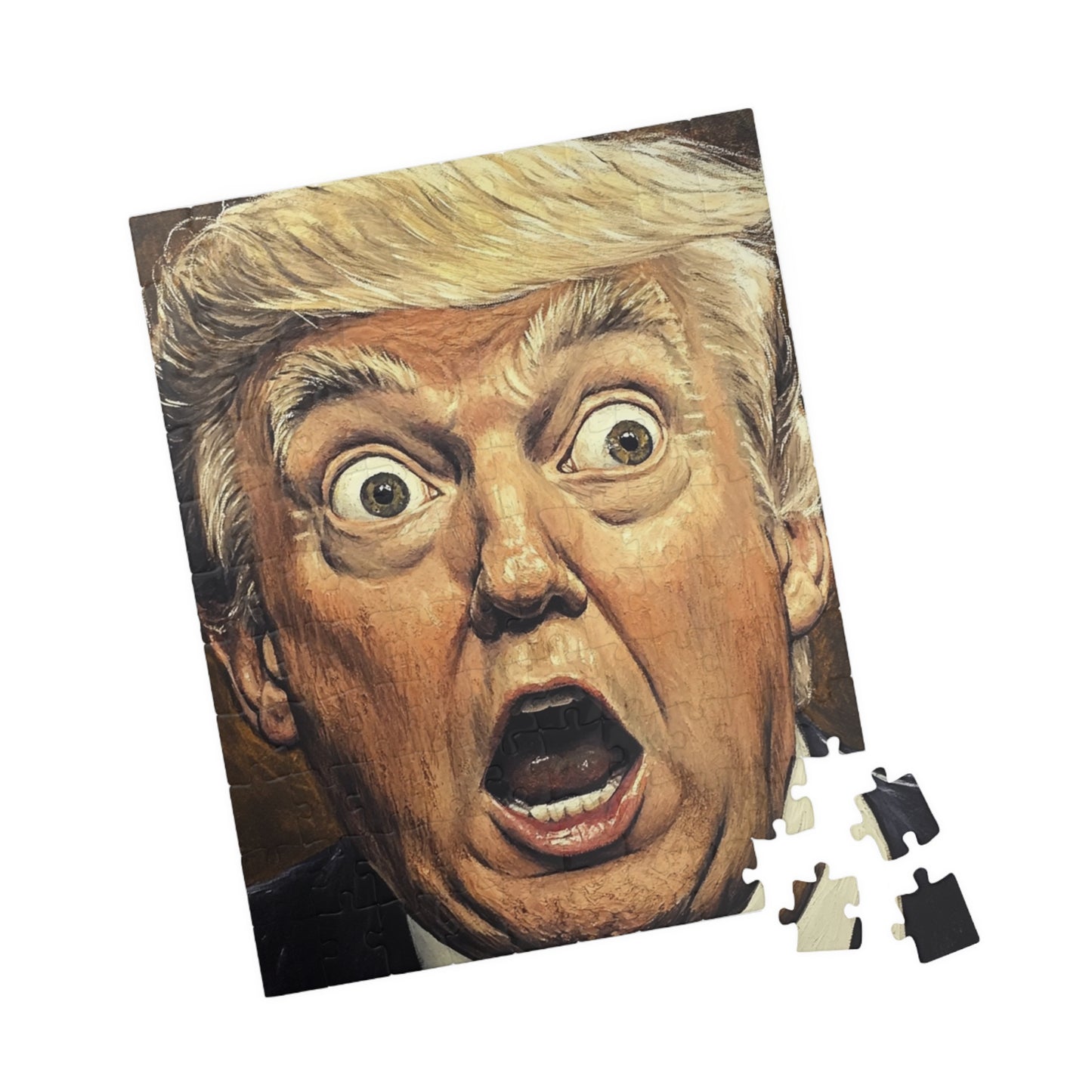 Humorous Trump Puzzle - Fun & Challenging Jigsaw for Laughter, Gift for Friends, Family Game Night, Unique Home Decor