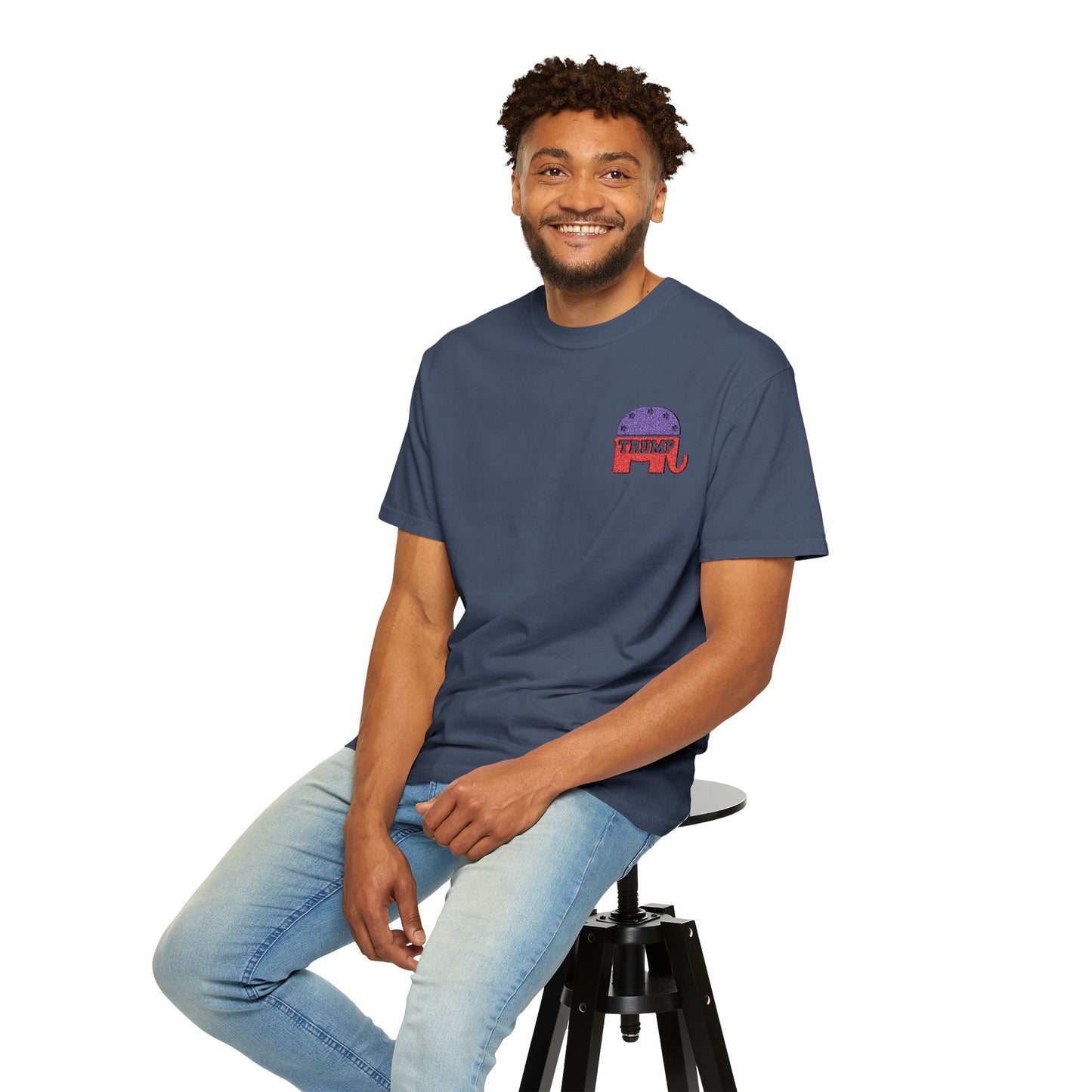 Embroidered Trump Republican Elephant Graphic Tee for MAGA, Unisex T-shirt, Casual Wear, Eco-Friendly Gift, Outing Shirt