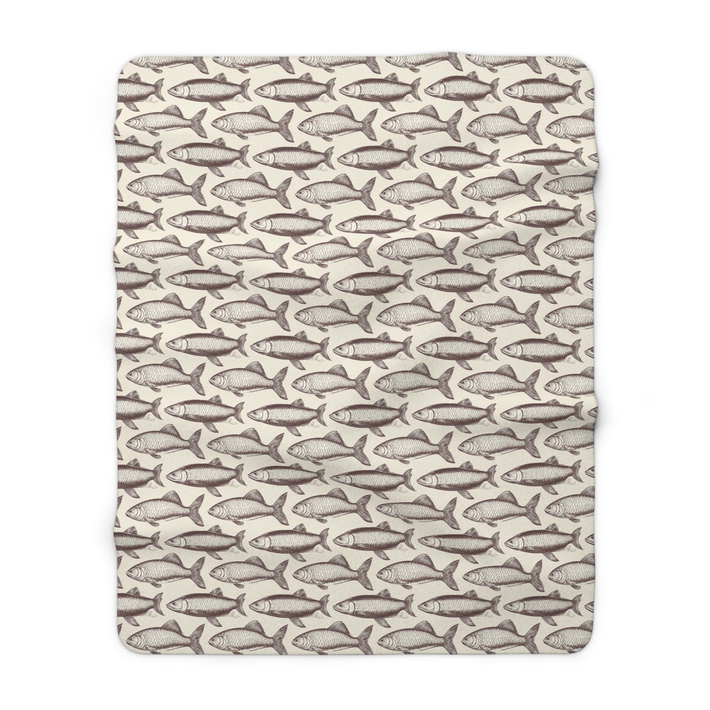 Cozy Fish Pattern Sherpa Fleece Blanket | Warm Throw, Perfect for Home Decor, Gifts, Camping, and Beach Days