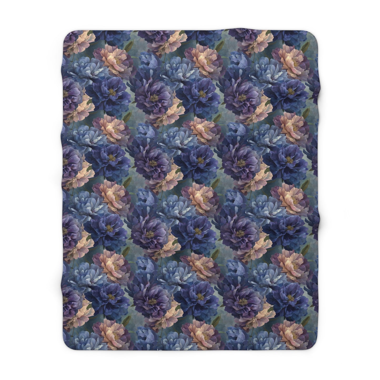 Dragon Floral Sherpa Fleece Blanket, Warm Throw for Sofa, Gift for Her