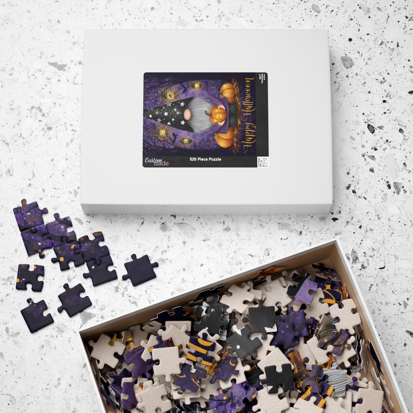 Halloween Puzzle with Gnome Design, Cozy Family Activity, 110-1014 Piece Jigsaw, Perfect for Autumn Celebrations, Fun Gift Idea