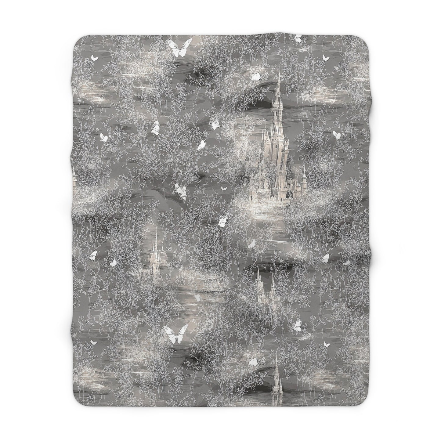 Silver Castles | Sherpa Fleece Blanket | Fantasy Gift