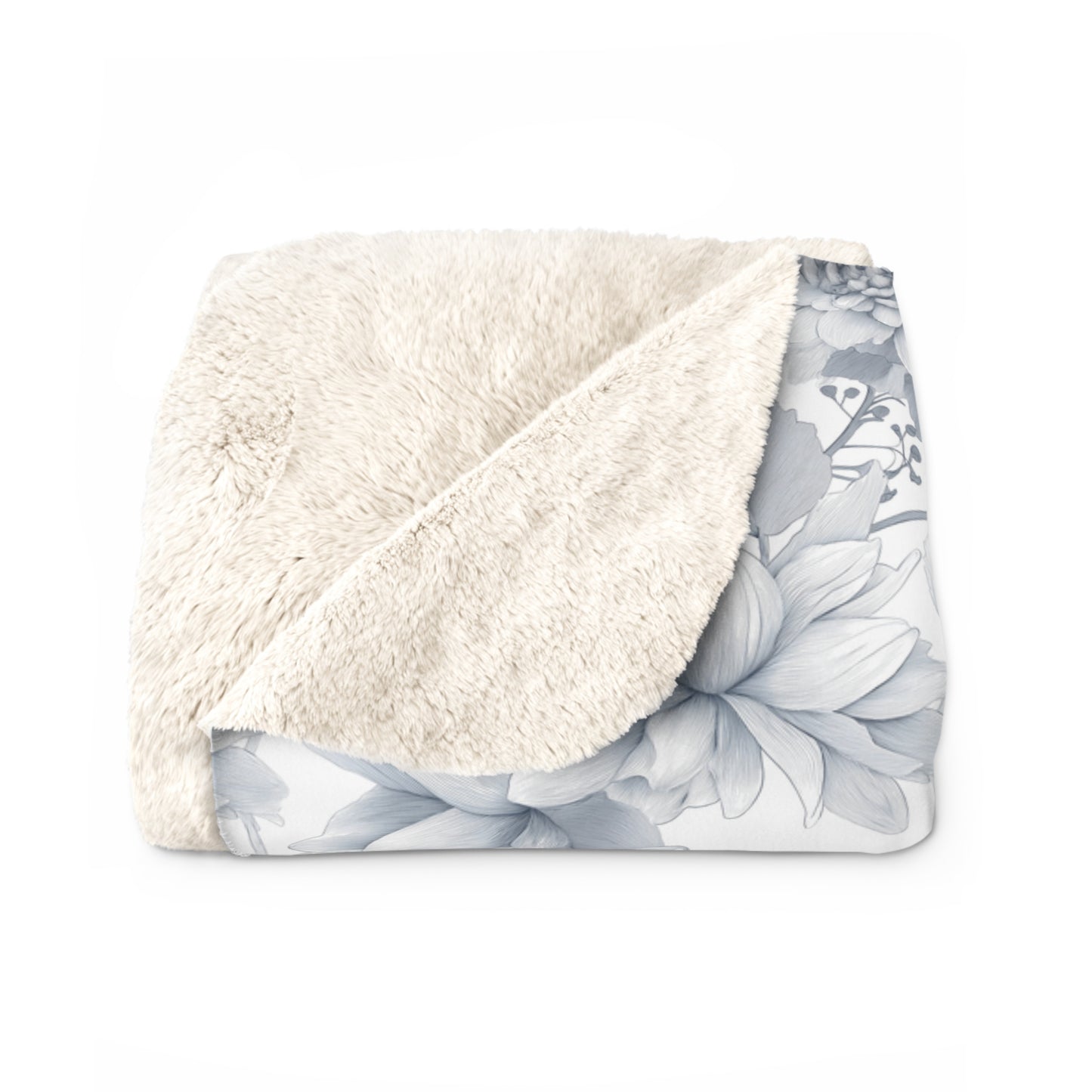 Fleece Blanket - Gray Toned Floral Throw