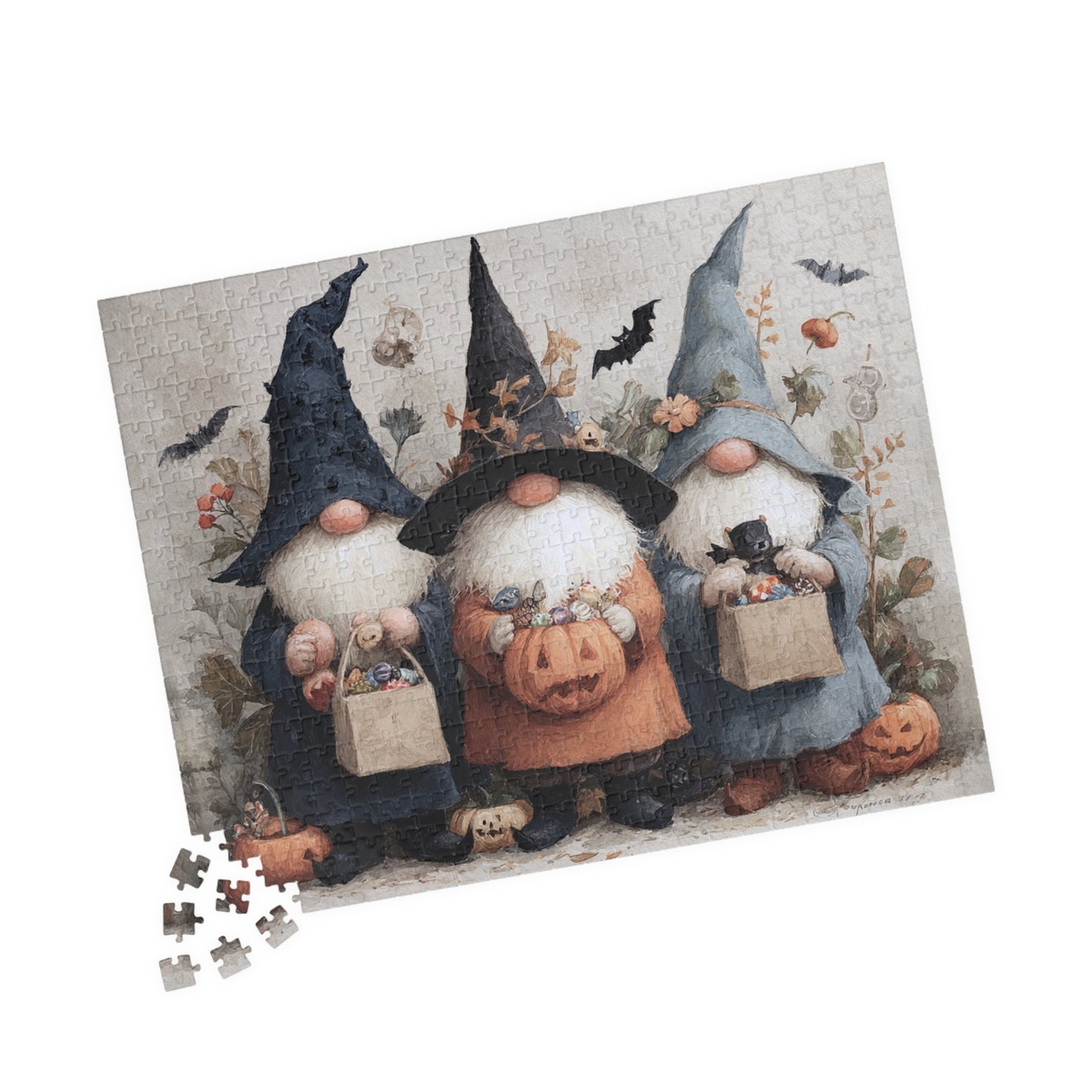 Halloween Gnome Puzzle - Seasonal Decor, Family Fun Activity, Perfect Gift for Fall Celebrations, Halloween Party, Cozy Nights In