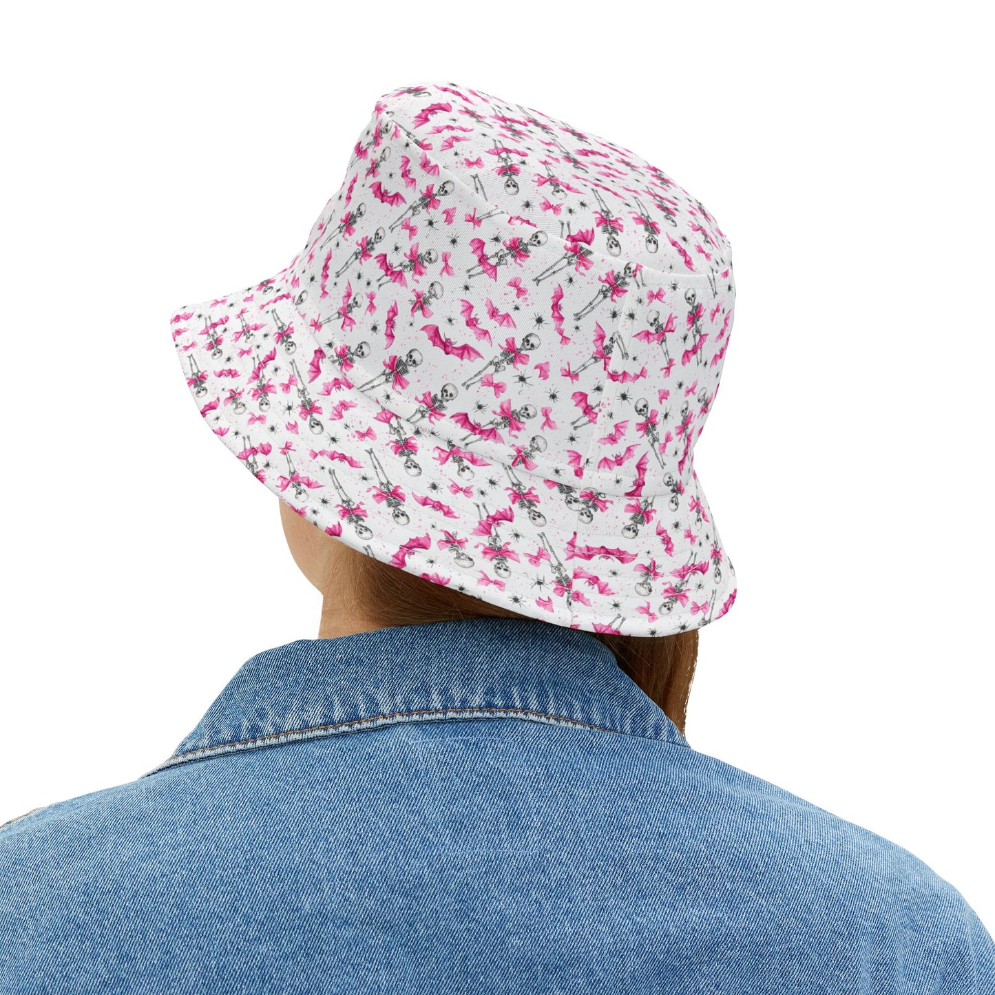 Flower Skull Bucket Hat, Trendy Sun Hat, Unique AOP Hat, Summer Accessory, Festival Headwear, Gift for Her