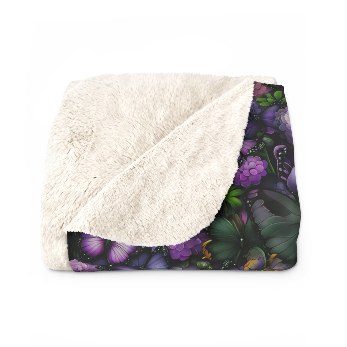 Cozy Floral Sherpa Fleece Blanket, Warm Soft Throw, Perfect for Any Occasion, Snuggle Up Comfort
