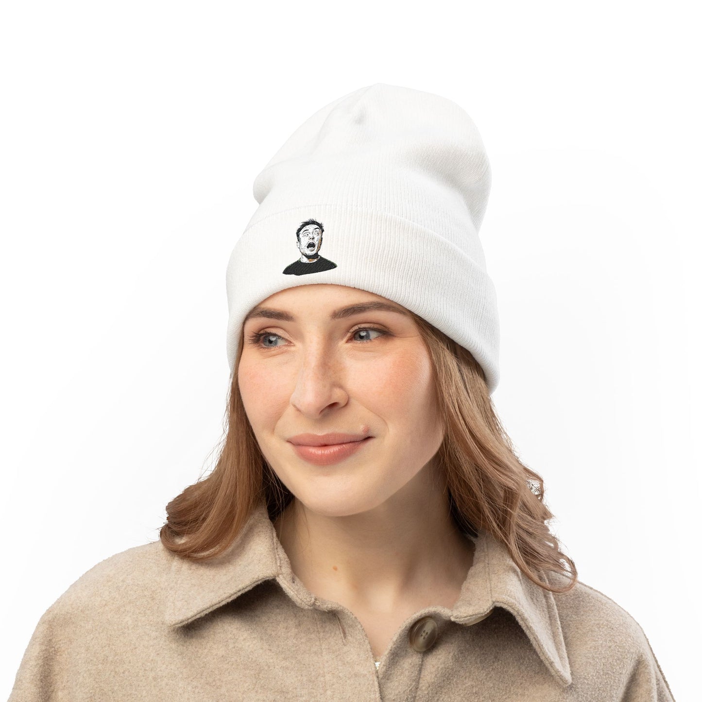 Embroidered Elon Musk Knit Beanie, Cozy Winter Hat, Funny Gift for Him, Political Satire Fashion