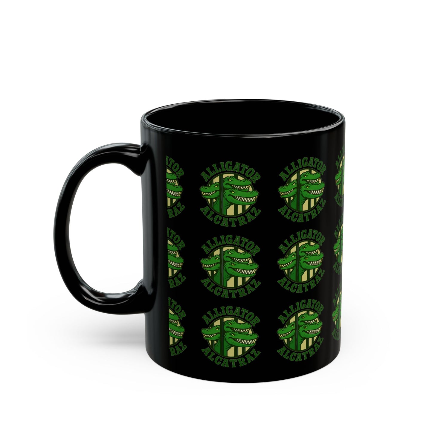 Alligator Alcatraz Coffee Mug, Fun Animal Mug, Green Alligator Design, Gift for Illegal Aliens
