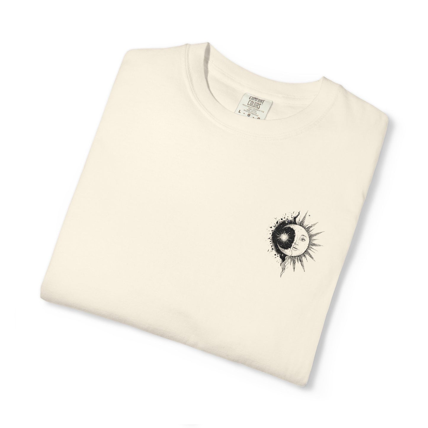 Comfort Colors Embroidered Hand-Illustrated Astrology Ying Yang Unisex T-Shirt, Cool Graphic Tee