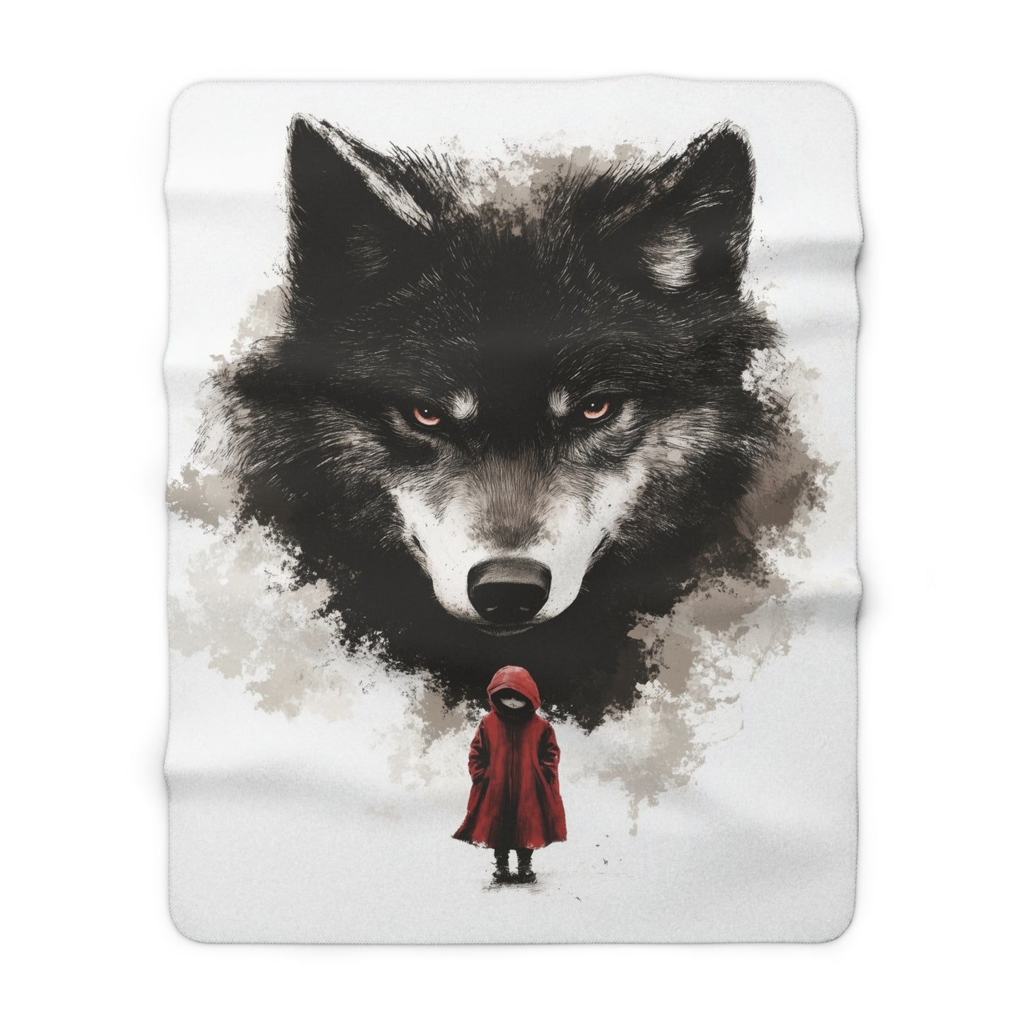 Little Red Riding Hood Wolf Sherpa Fleece Blanket | Perfect for Storybook, Gift for Her, Home Decor, Camping Essentials
