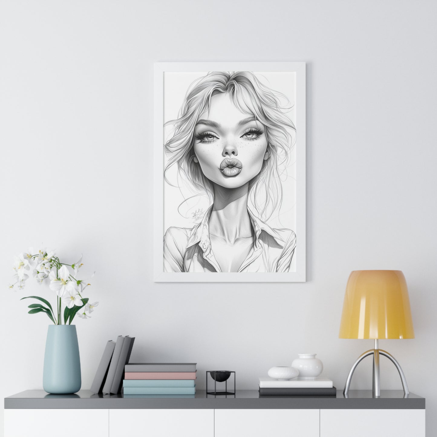 Stylish Framed Vertical Poster - Chic Wall Art Decor, Modern Home Decor, Gift for Art Lovers, Trendy Interior Design