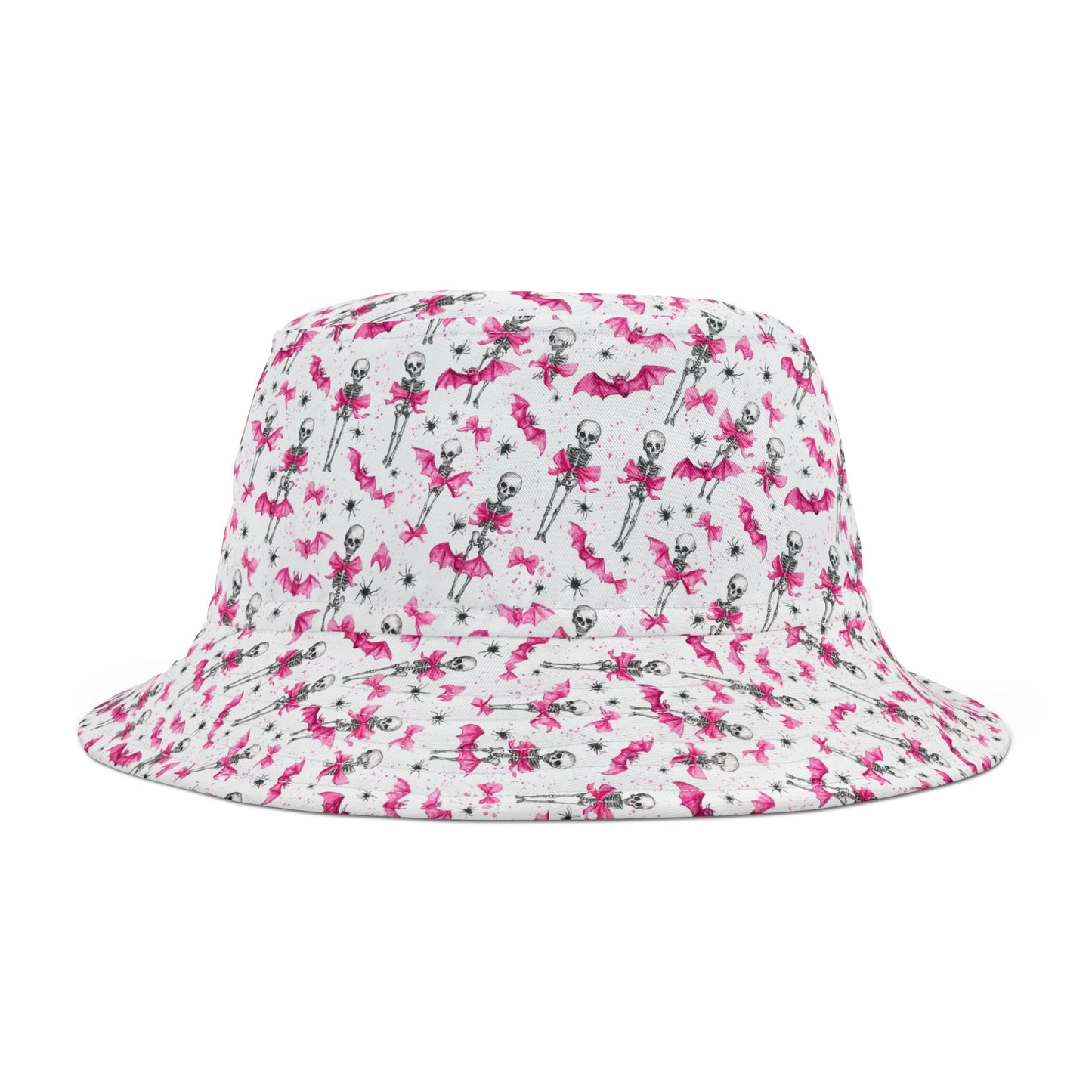 Flower Skull Bucket Hat, Trendy Sun Hat, Unique AOP Hat, Summer Accessory, Festival Headwear, Gift for Her