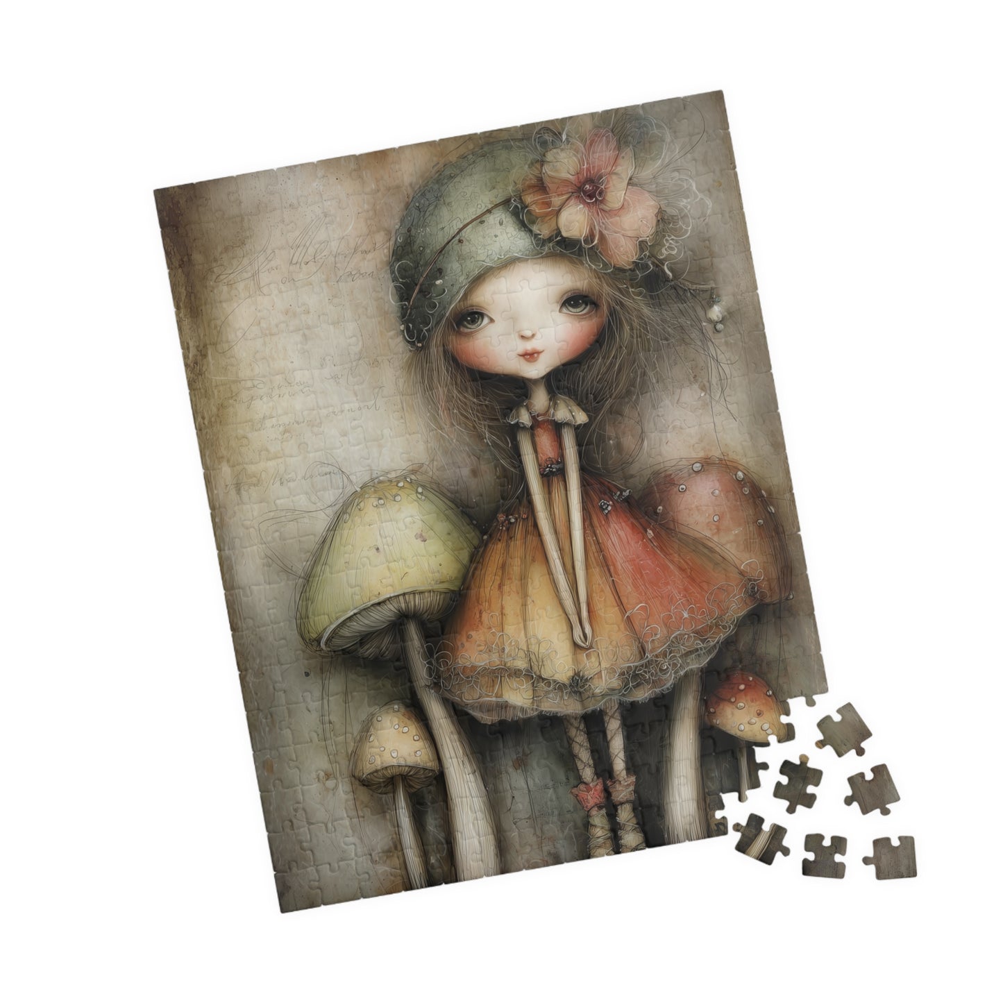 Retro Mushroom Girl Puzzle, 110-1014 Pieces, Cute Home Decor, Thoughtful Gift, Family Fun Activity