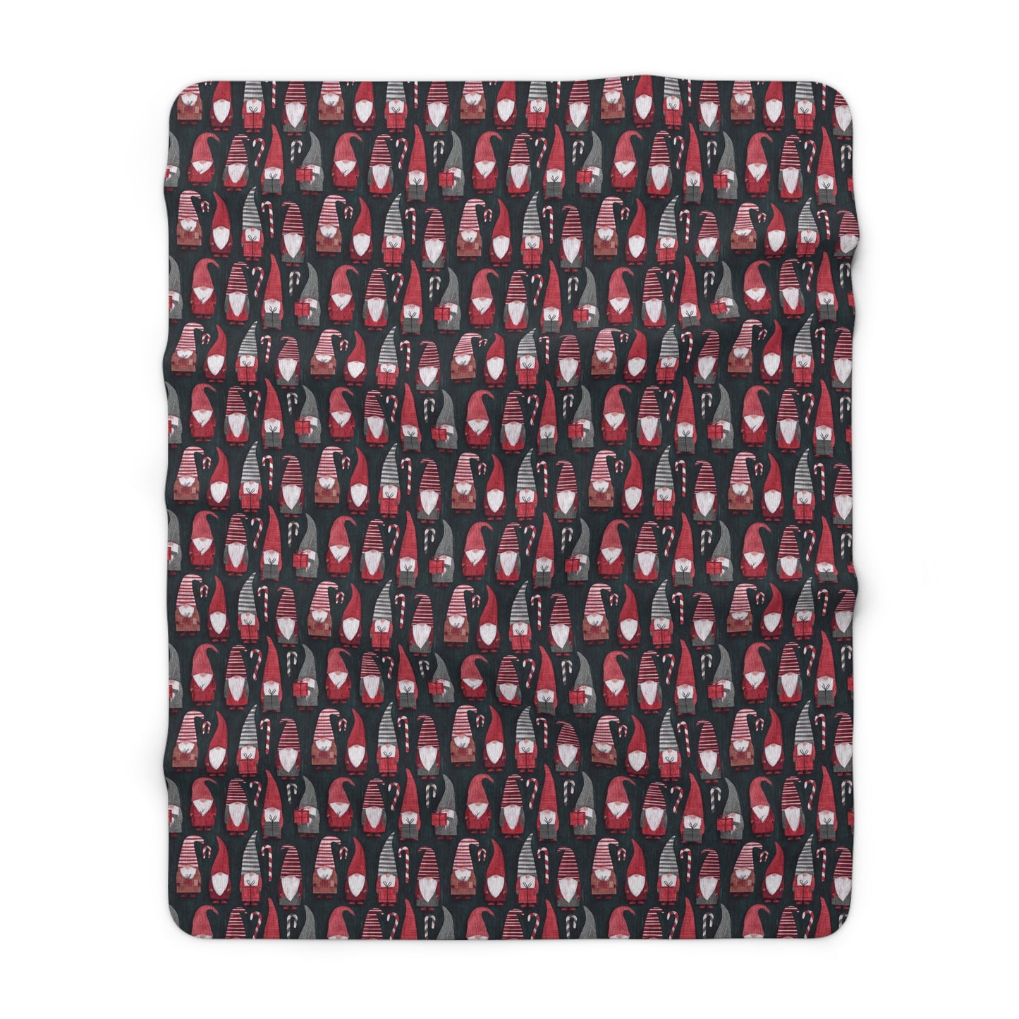 Cozy Christmas Gnome Sherpa Fleece Blanket, Warm Throw for Home, Perfect for Snuggling, Holiday Gift, Relaxing Decor