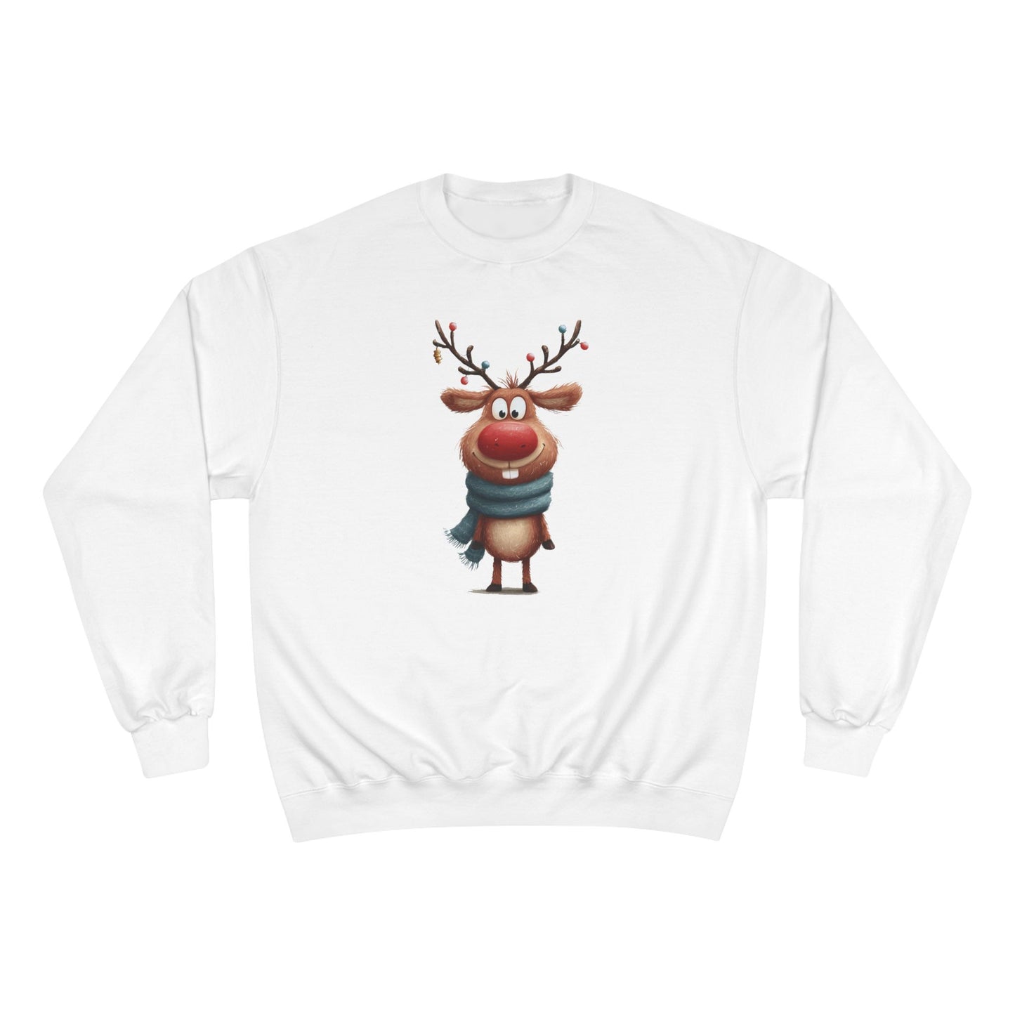 Reindeer Champion Sweatshirt, Cozy Holiday Apparel, Cute Christmas Gift