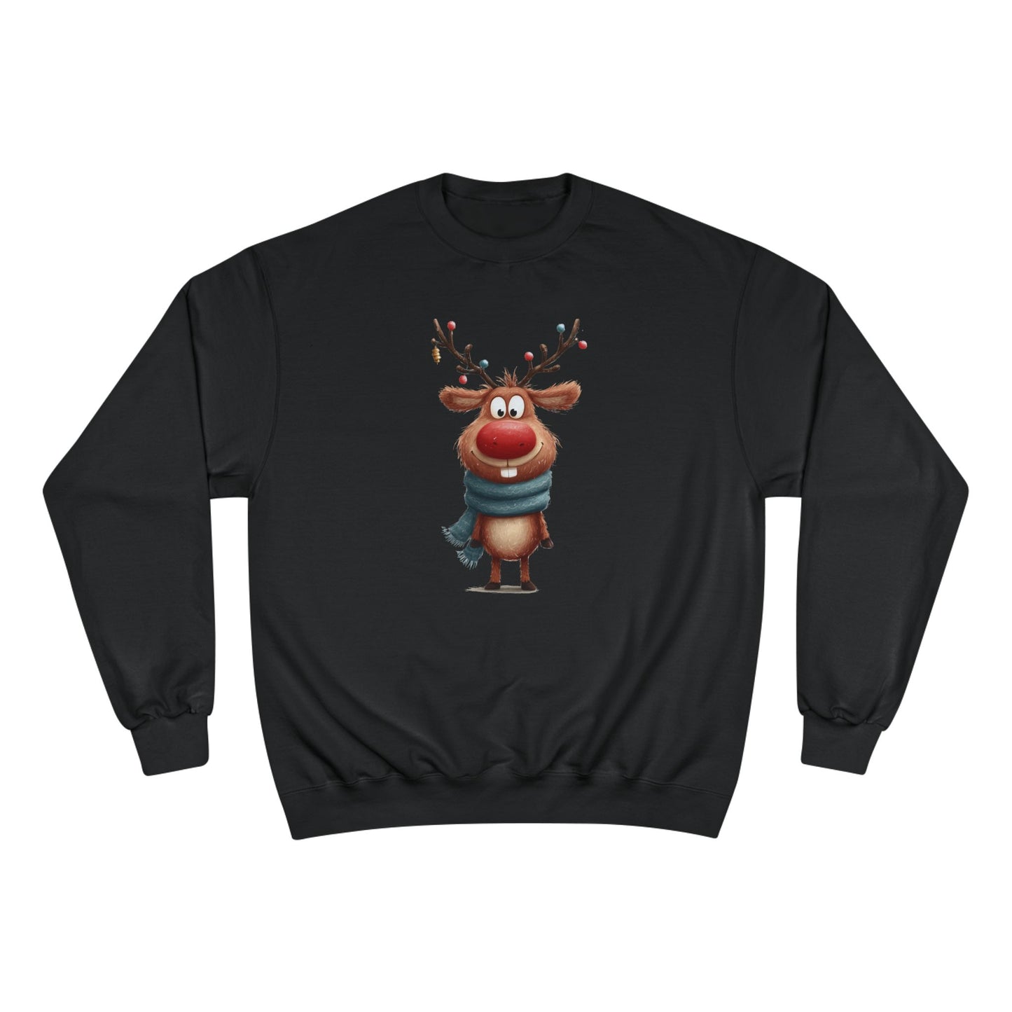 Reindeer Champion Sweatshirt, Cozy Holiday Apparel, Cute Christmas Gift