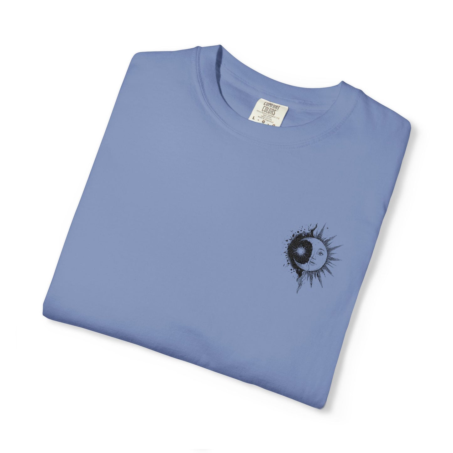 Comfort Colors Embroidered Hand-Illustrated Astrology Ying Yang Unisex T-Shirt, Cool Graphic Tee