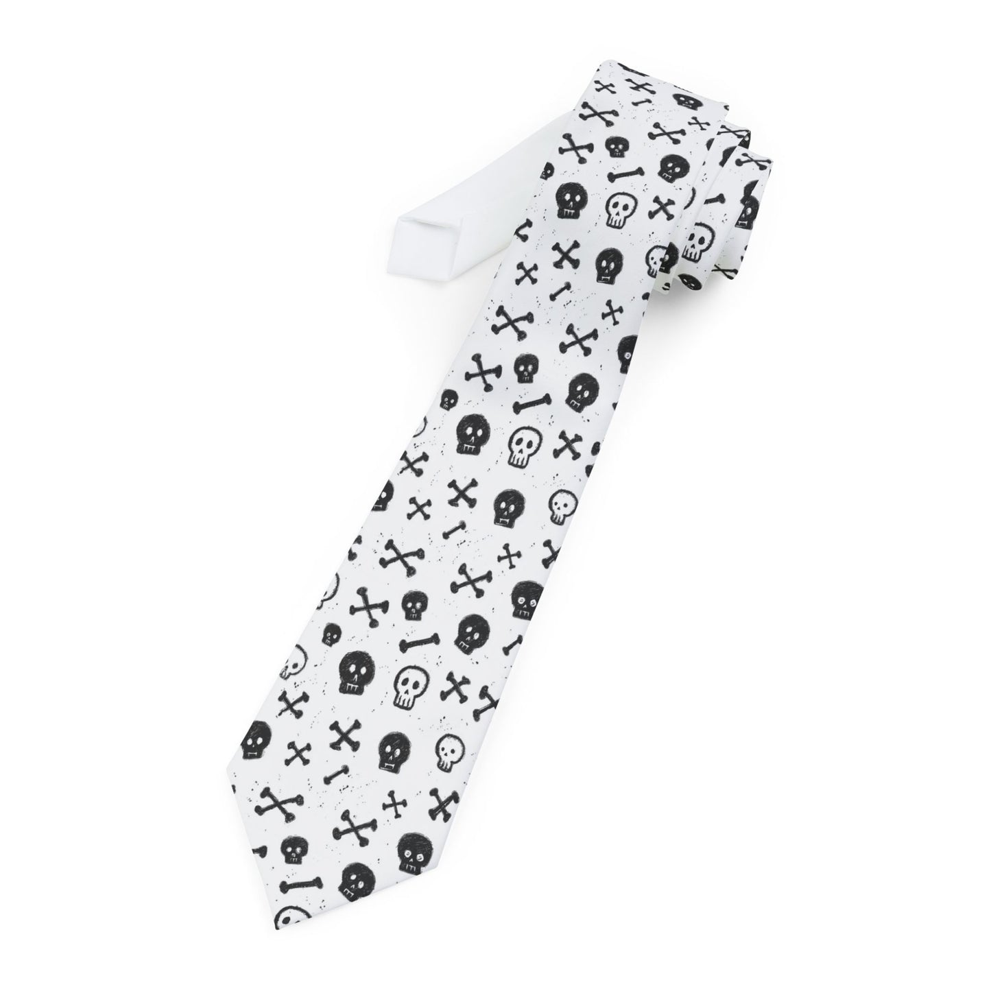 Edgy Skull Pattern Necktie - Perfect for Halloween, Parties, and Bold Fashion Statements, Unique Gift for Him, Rocker Style Tie