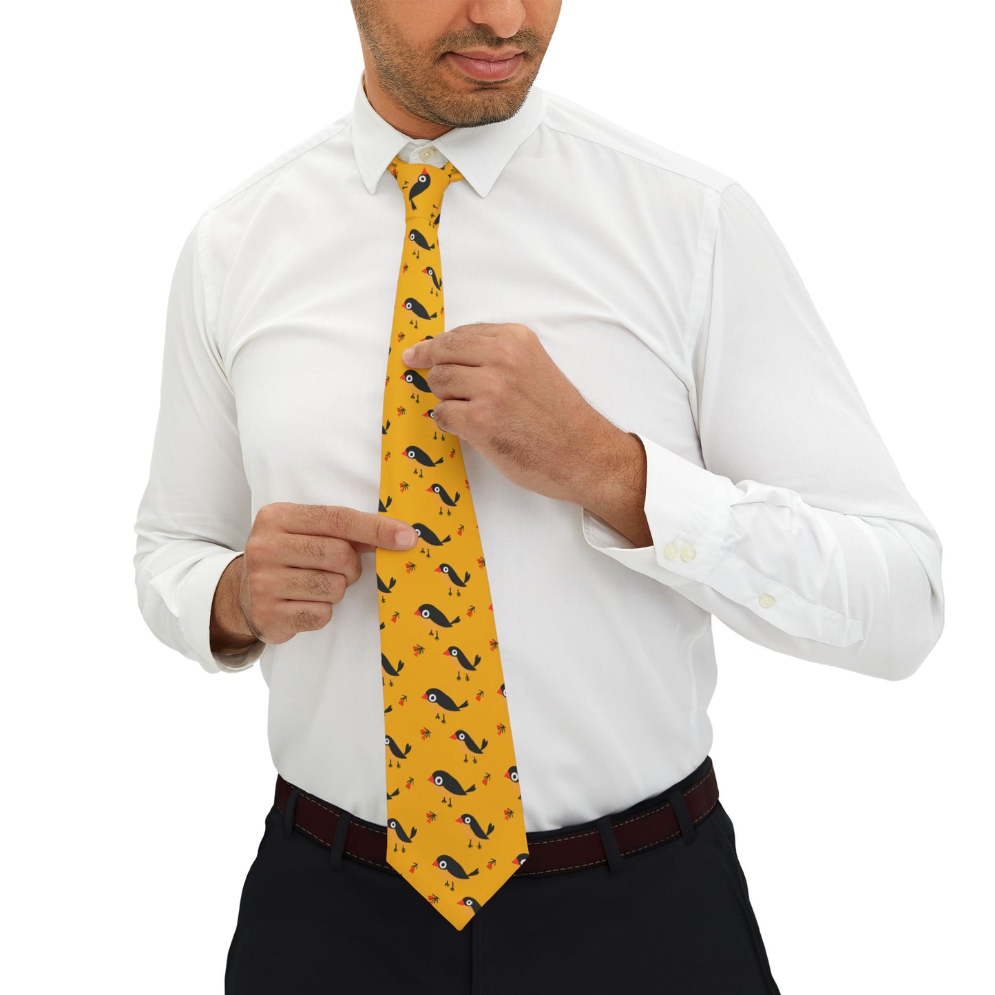 Colorful Bird Necktie - Fun Patterned Tie for Men