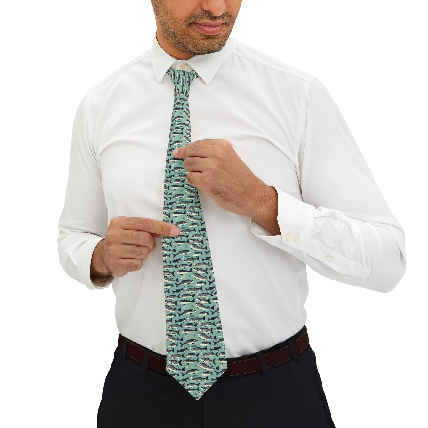 Stylish Necktie with Eye-Catching Fish Pattern | Perfect for Weddings, Business, and Casual Events, Gift for Him, Unique Accessories