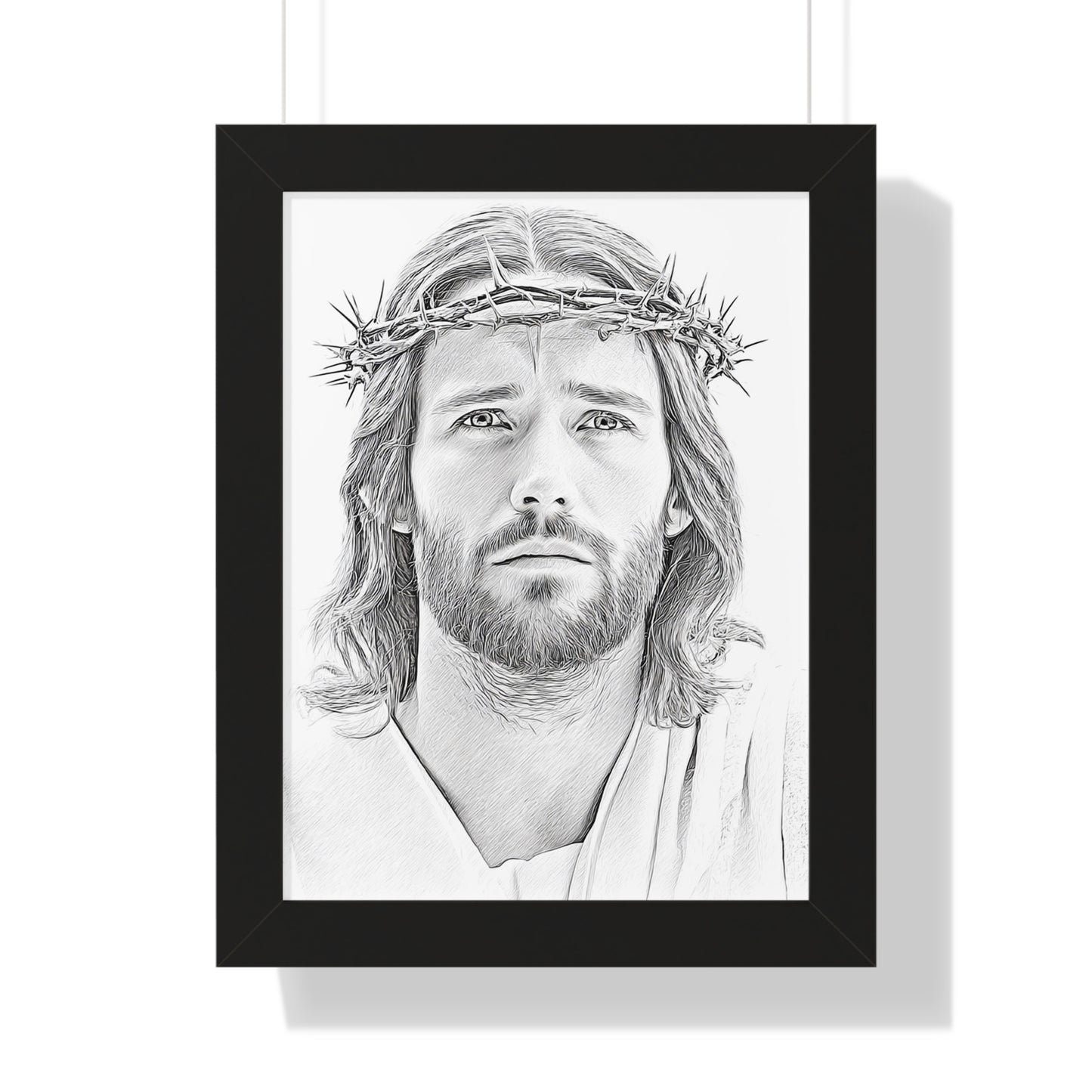 Framed Jesus Poster, Christian Art, Religious Decor, Inspirational Wall Art, Home Decoration, Gift for Faith
