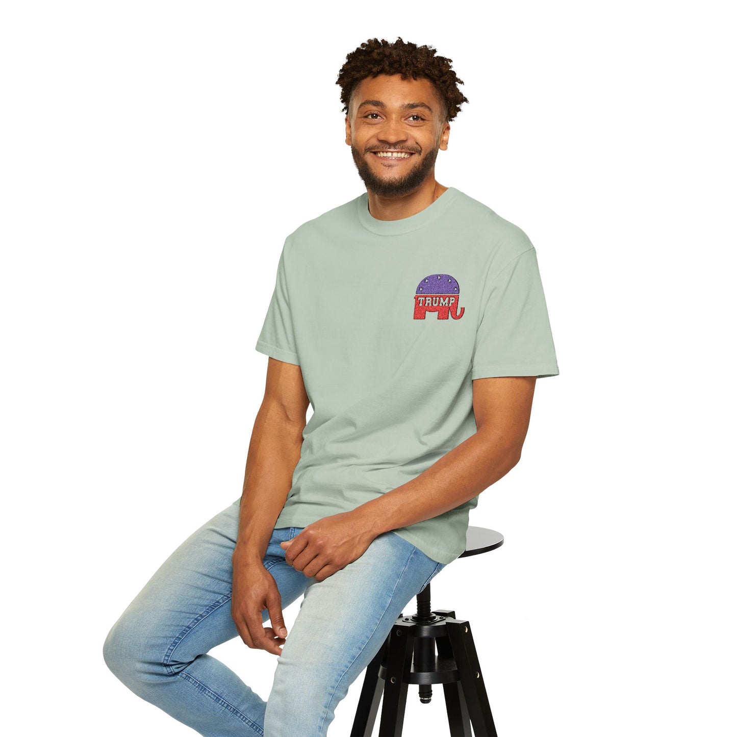 Embroidered Trump Republican Elephant Graphic Tee for MAGA, Unisex T-shirt, Casual Wear, Eco-Friendly Gift, Outing Shirt