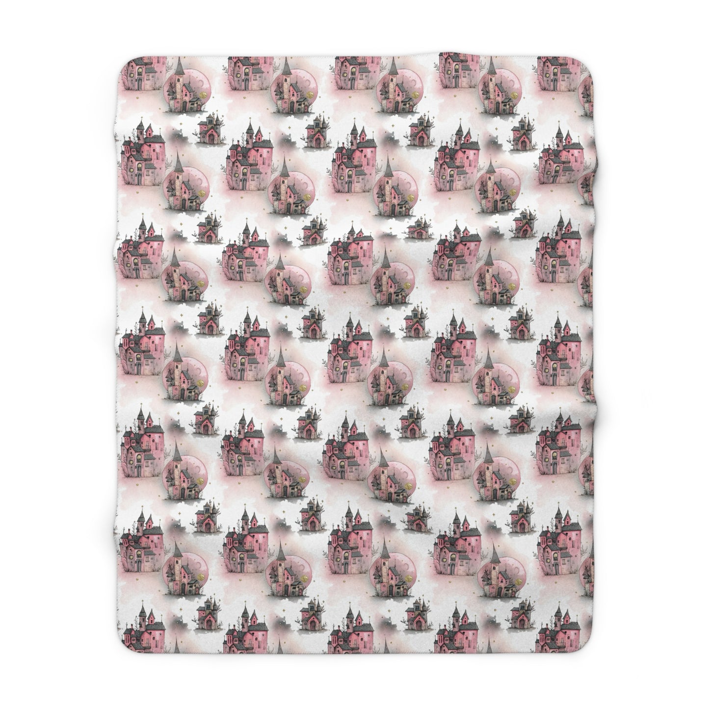 Cozy Castle Design Sherpa Fleece Blanket | Perfect Gift for Little Girl