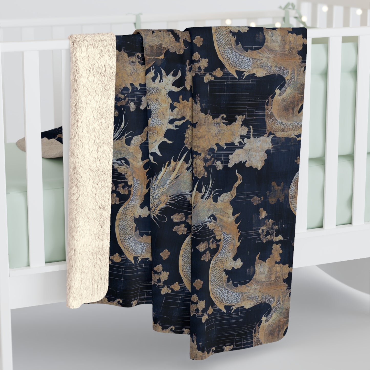 Cozy Sherpa Fleece Blanket with Abstract Dragon Pattern, Soft Throw for Home Decor, Perfect Gift for All Occasions