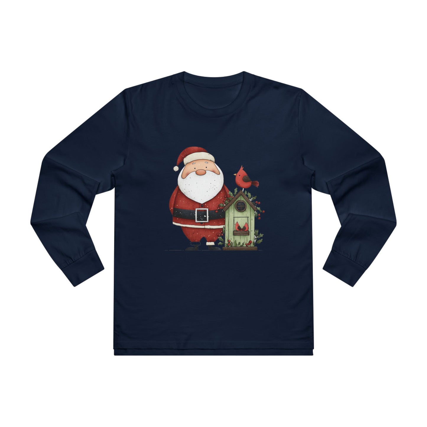 Santa Claus Longsleeve Tee - Perfect for Christmas, Holiday Gatherings, Winter Wear, Gift for Him, Festive Style