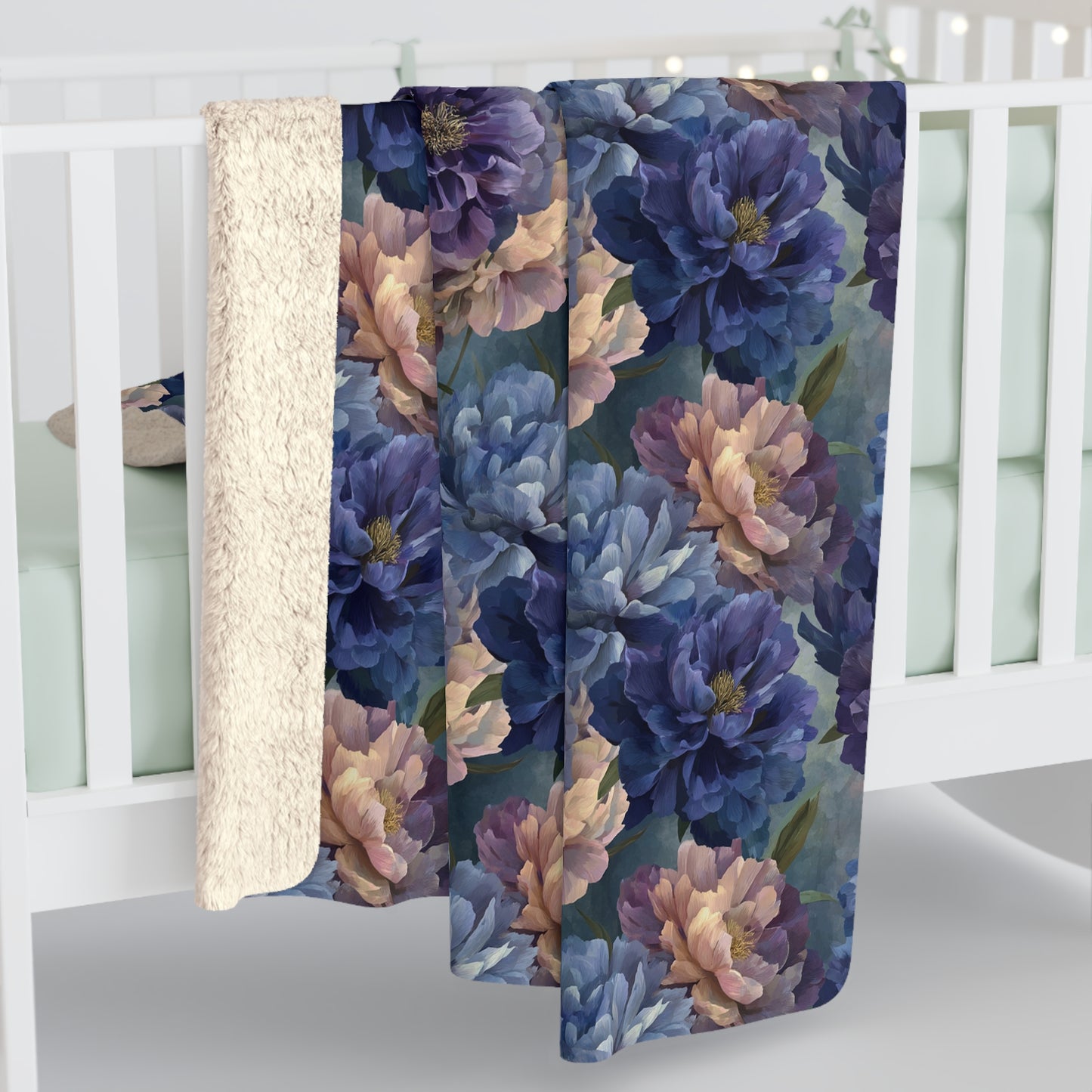 Dragon Floral Sherpa Fleece Blanket, Warm Throw for Sofa, Gift for Her