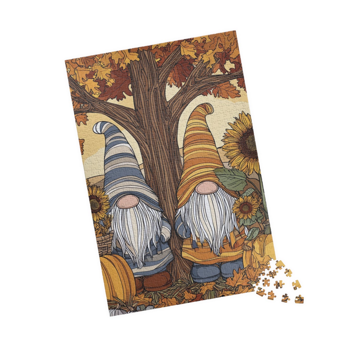 Autumn Gnome Puzzle - Fall-Themed Family Activity, Seasonal Decor, Gift for Puzzle Lovers, Cozy Evening Fun, Harvest Celebration