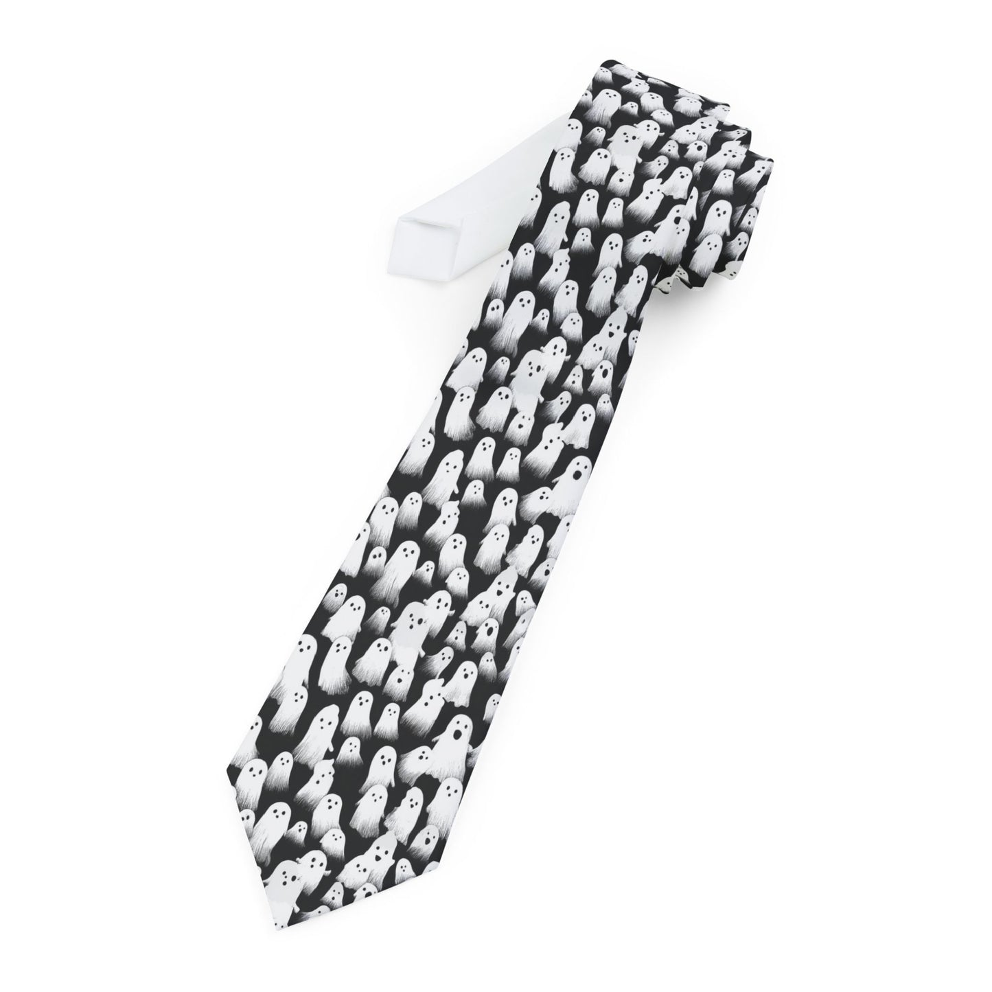 Ghostly Necktie, Spooky Tie for Halloween, Unique Tie for Costume Parties