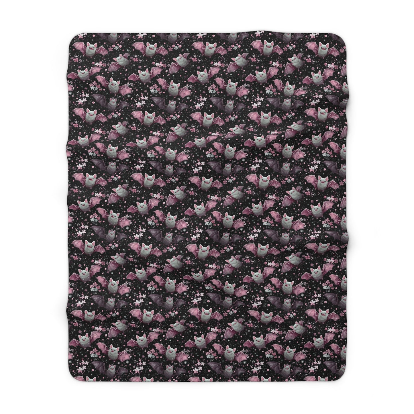 Sherpa Fleece Blanket - Pink Girl Grunge Halloween Bats