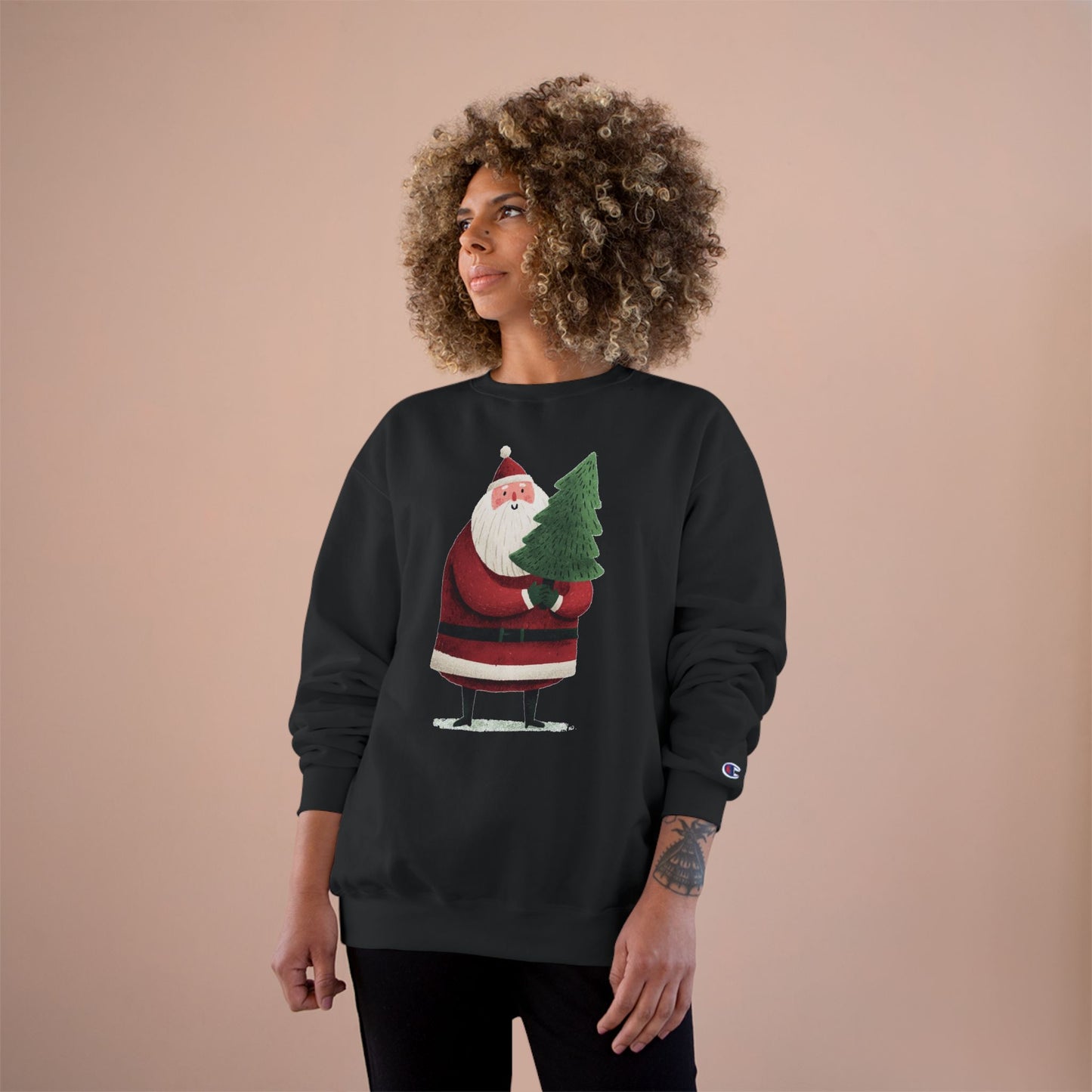 Santa’s Christmas Tree Sweatshirt, Cozy Holiday Wear, Sweatshirt for Winter, Cute Santa Design, Unisex Holiday Apparel