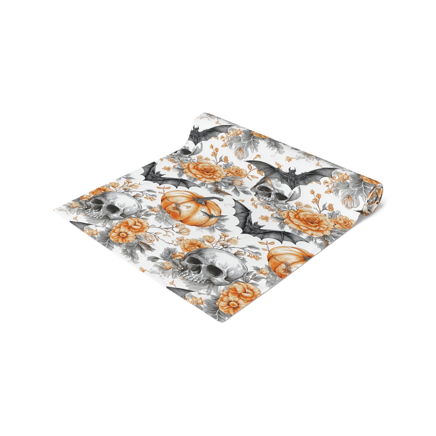 Spooky Elegance Table Runner - Halloween Decor, Fall Table Centerpiece, Cotton Tablecloth, Party Decoration, Autumn Theme