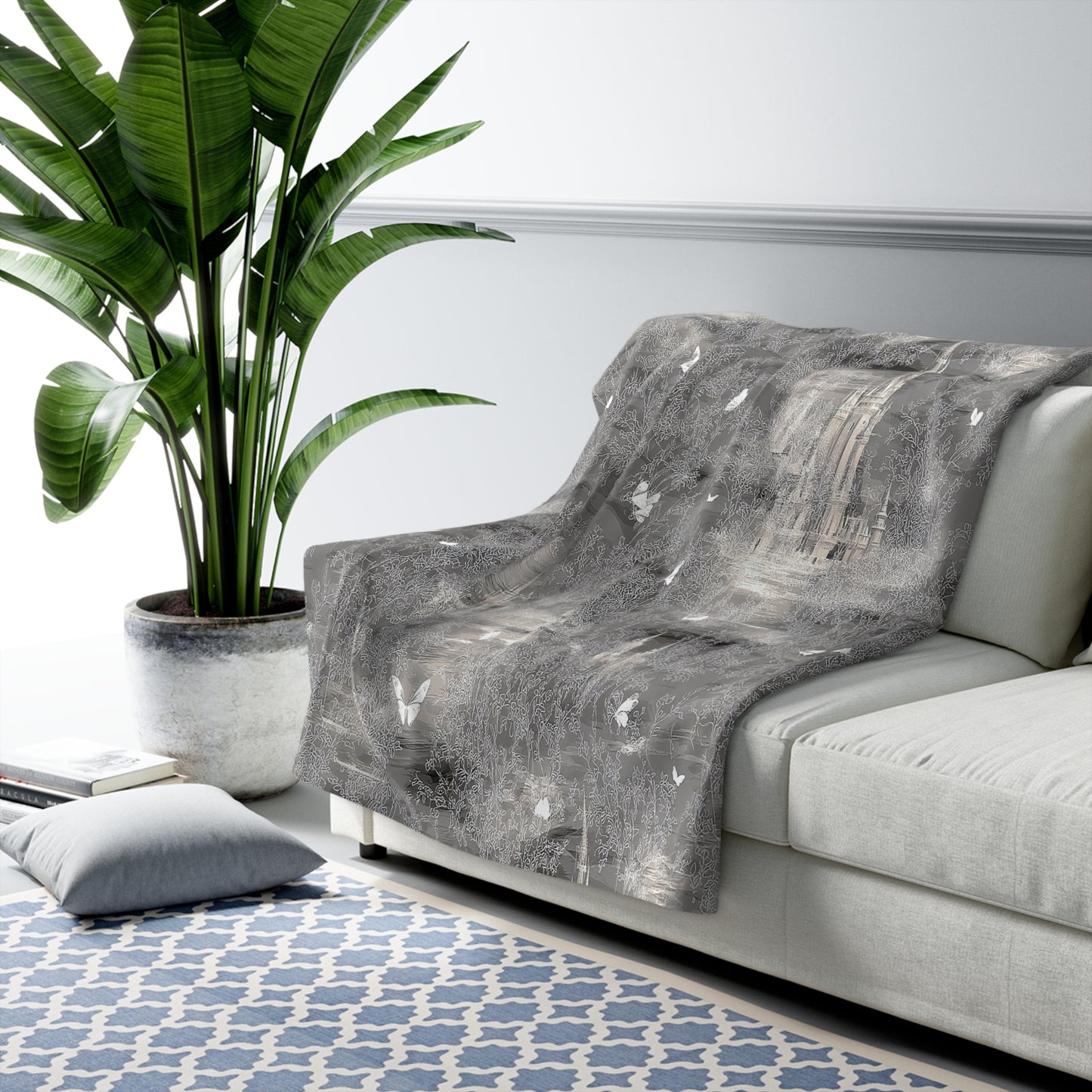 Silver Castles | Sherpa Fleece Blanket | Fantasy Gift