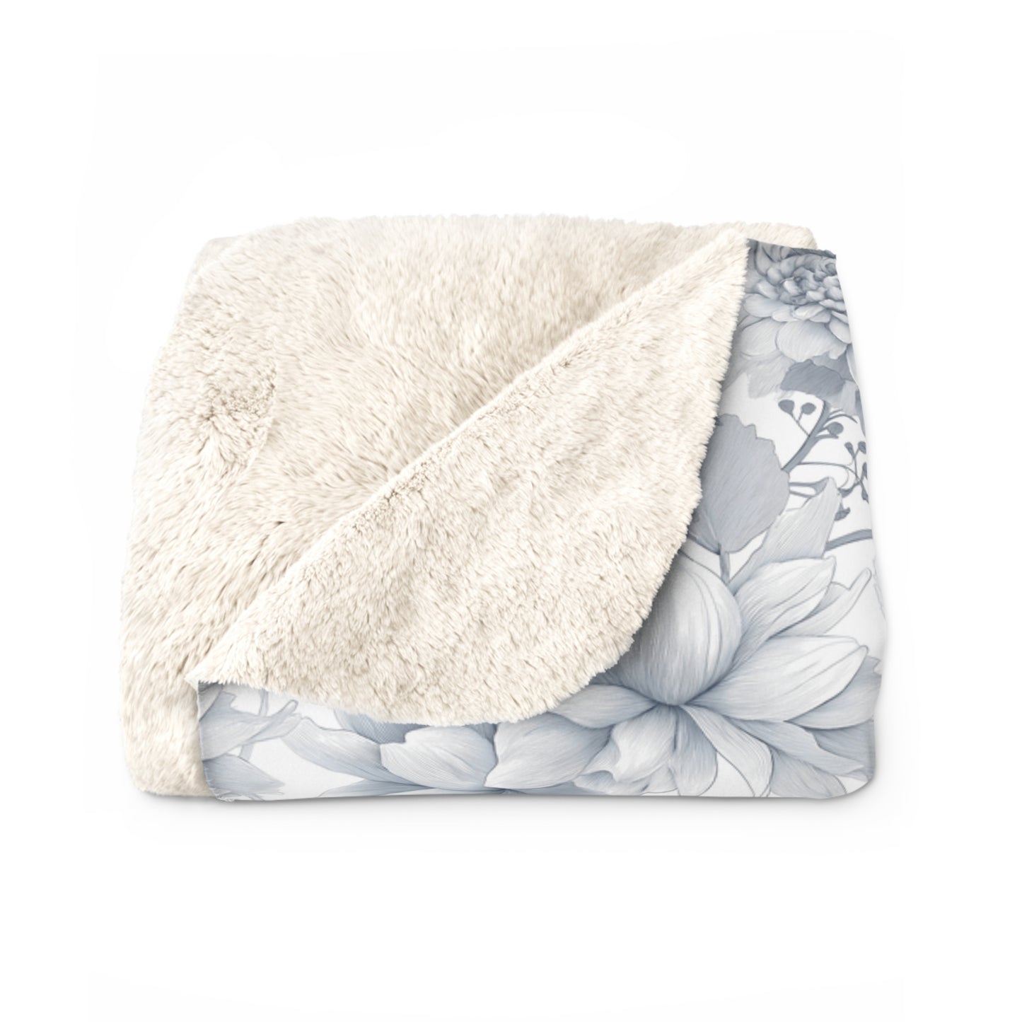 Fleece Blanket - Gray Toned Floral Throw
