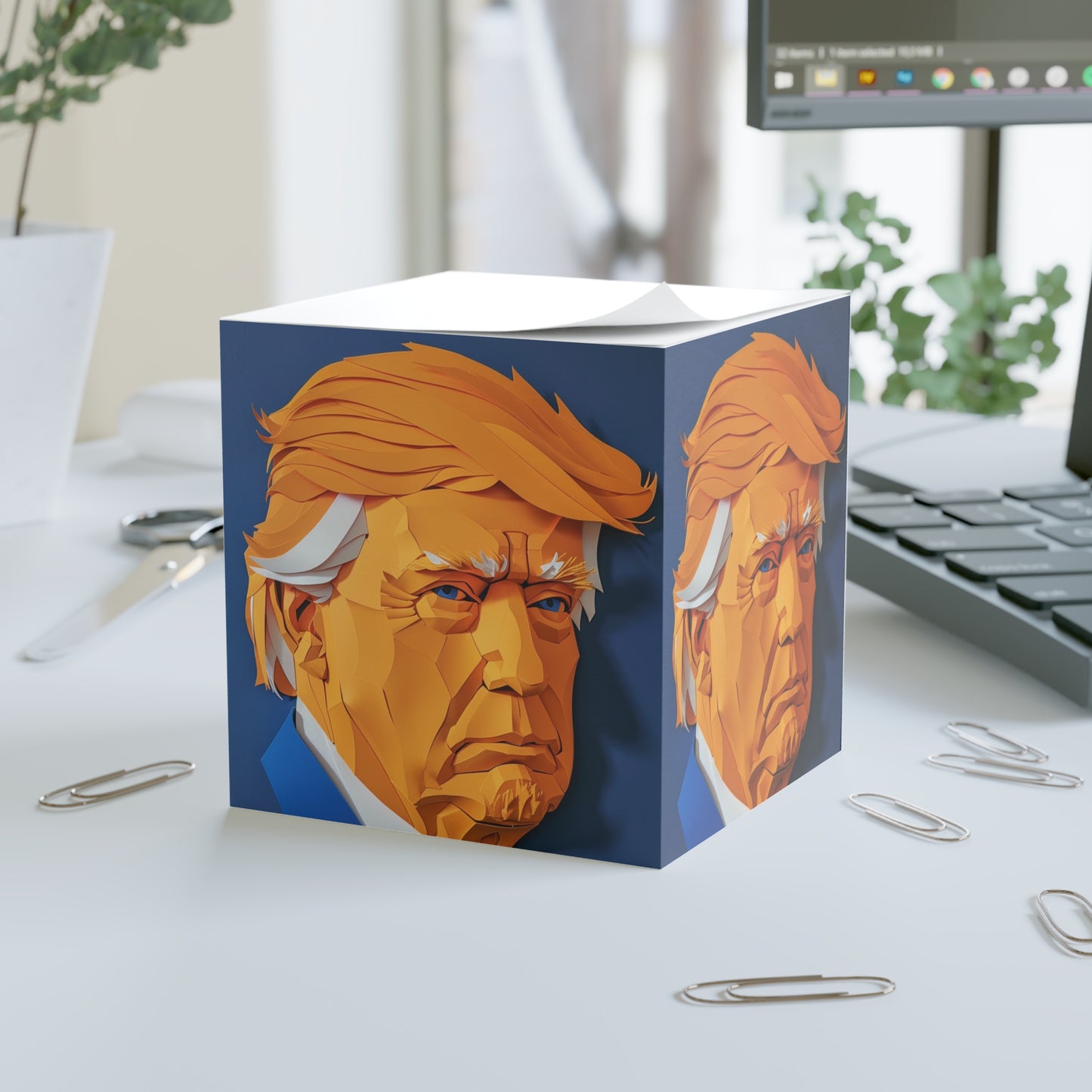 Donald Trump Note Cube, Desk Memo Pad, Quirky Office Accessory, Political Gift, Conversation Starter, Fun Stationery
