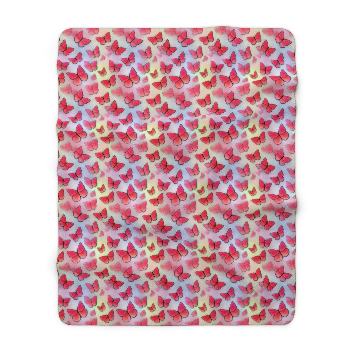 Butterfly Sherpa Fleece Blanket - Cozy Gift for Nature Lovers, Home Decor, Birthday