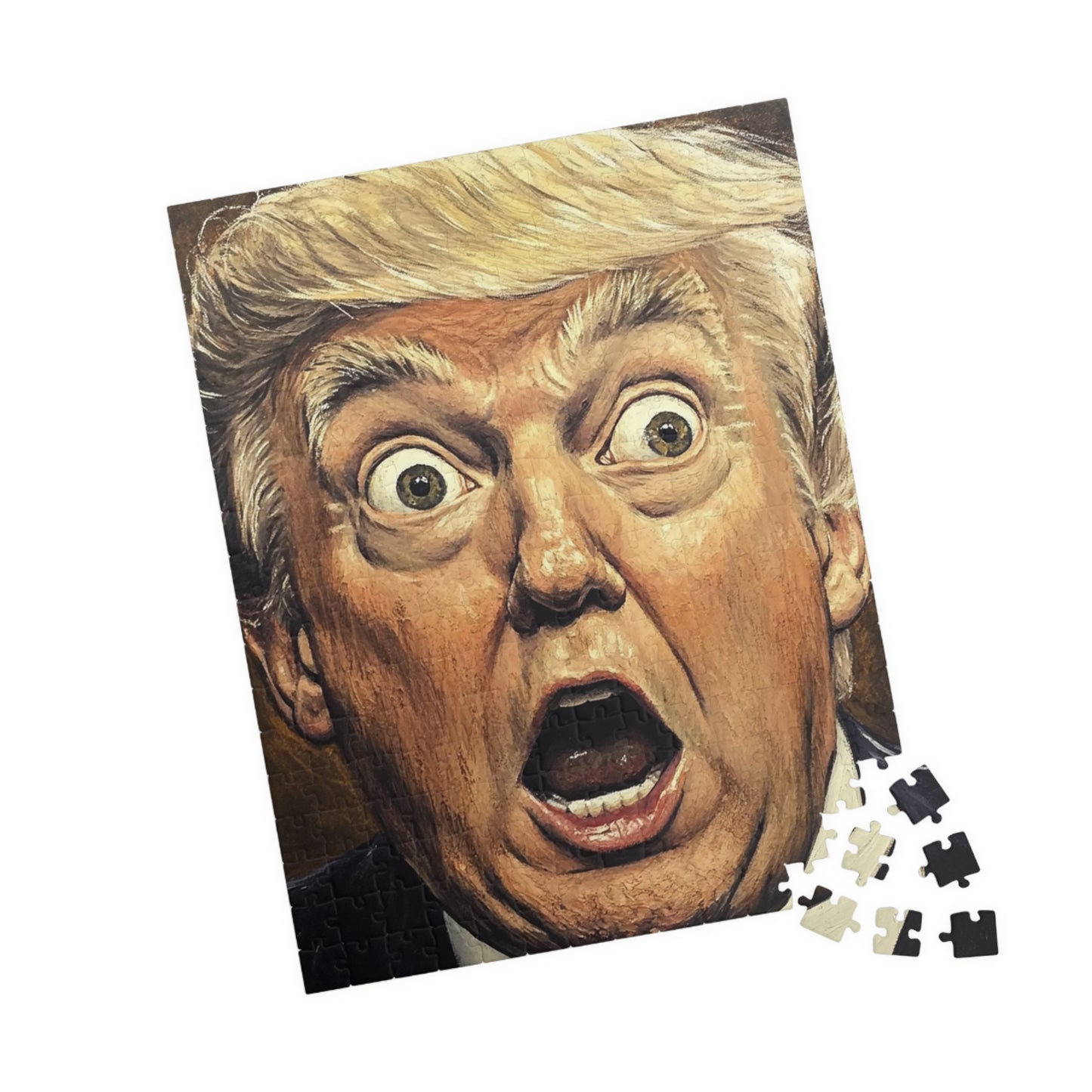 Humorous Trump Puzzle - Fun & Challenging Jigsaw for Laughter, Gift for Friends, Family Game Night, Unique Home Decor