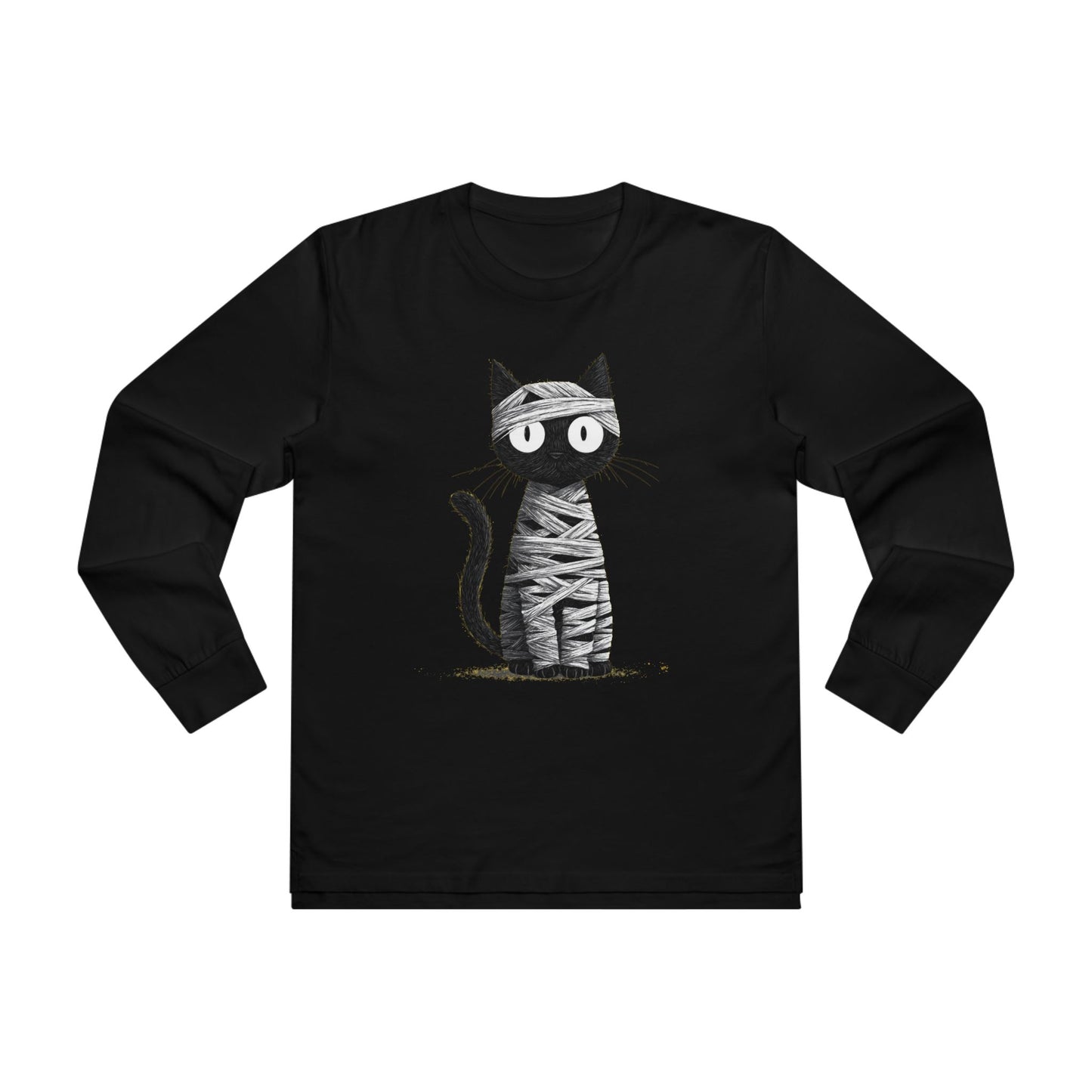Men’s Cat Mummy Longsleeve Tee, Fun Halloween Shirt, Cat Lover Gift, Cozy Fall Fashion, Unique Graphic Tee