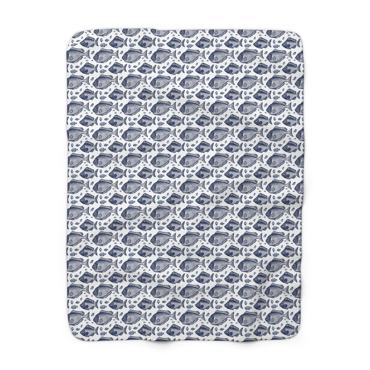 Cozy Fishes Themed Sherpa Fleece Blanket