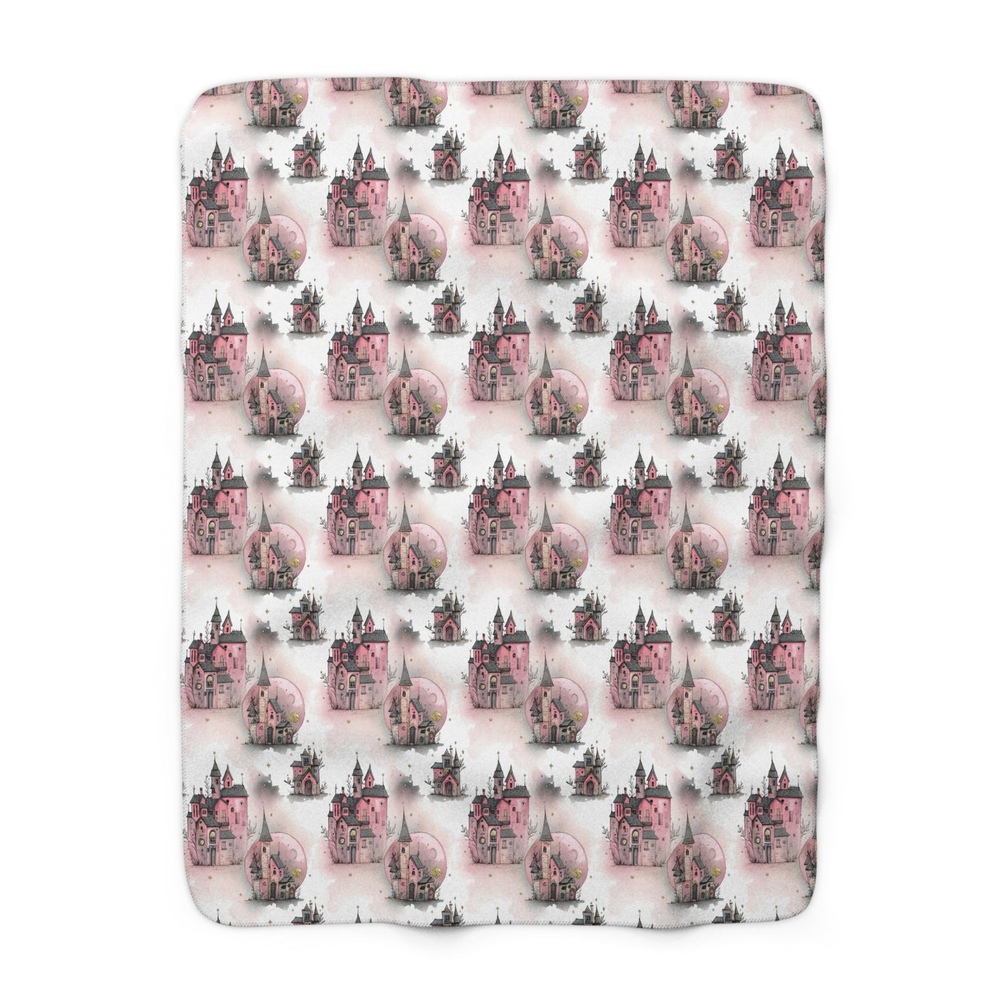 Cozy Castle Design Sherpa Fleece Blanket | Perfect Gift for Little Girl