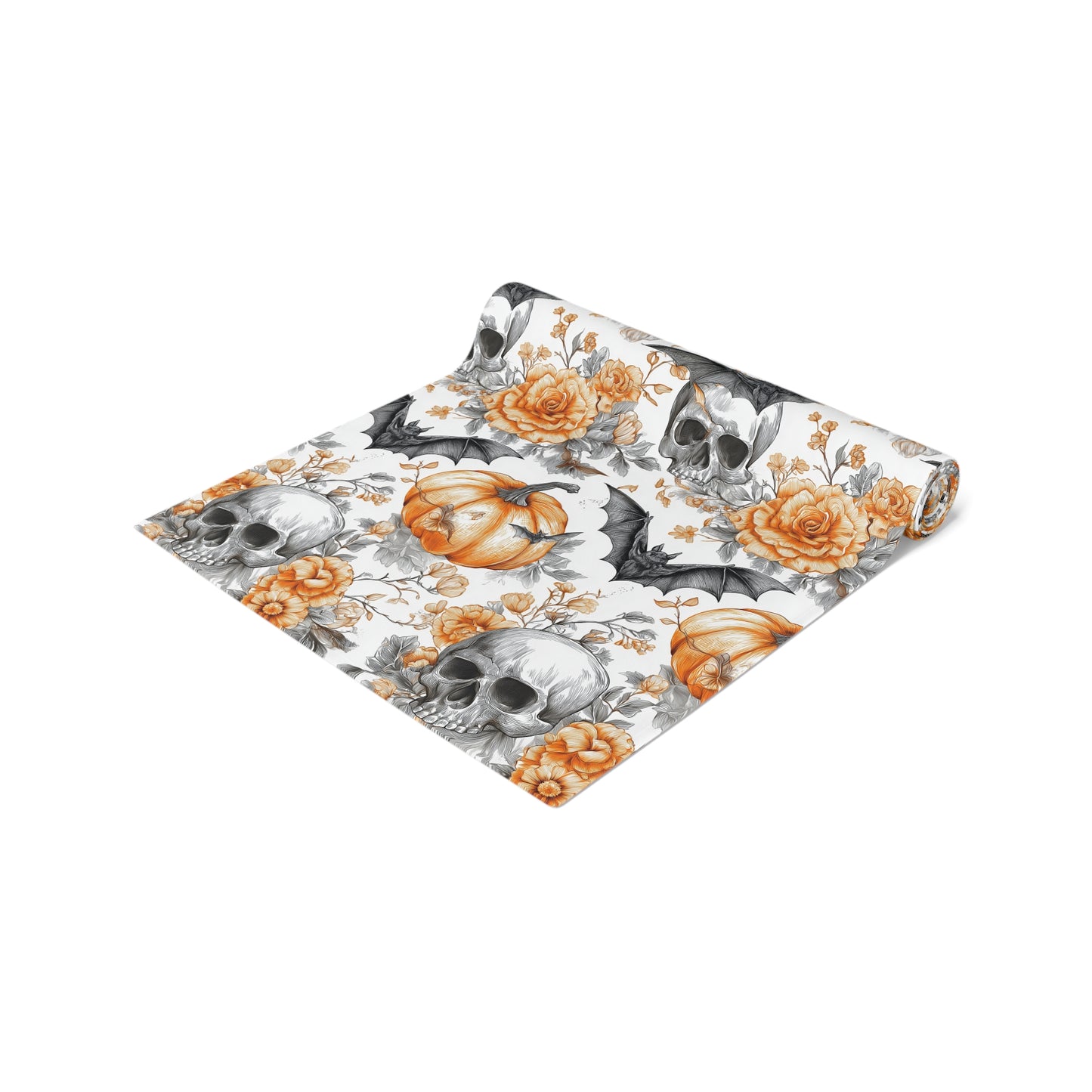 Spooky Elegance Table Runner - Halloween Decor, Fall Table Centerpiece, Cotton Tablecloth, Party Decoration, Autumn Theme