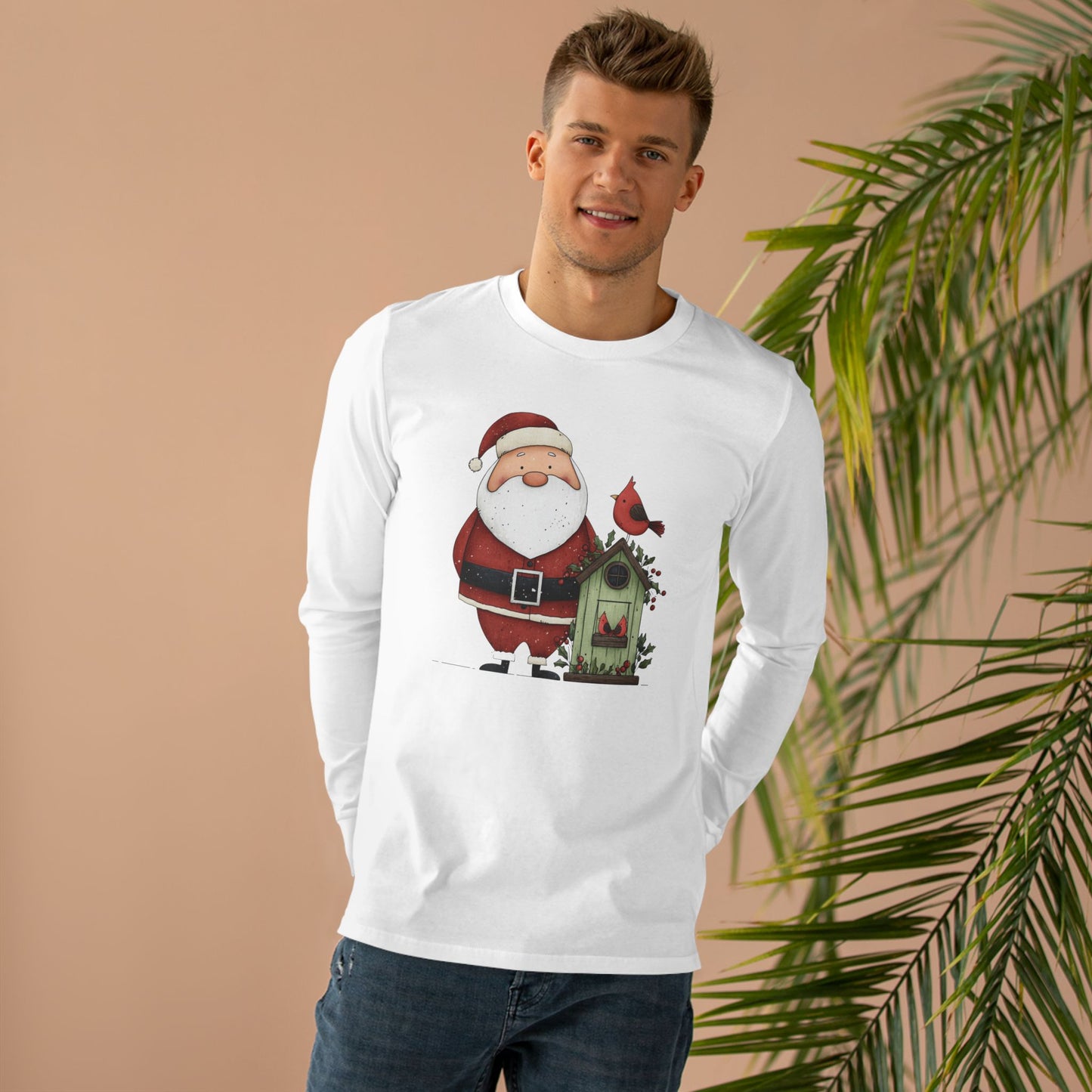 Santa Claus Longsleeve Tee - Perfect for Christmas, Holiday Gatherings, Winter Wear, Gift for Him, Festive Style