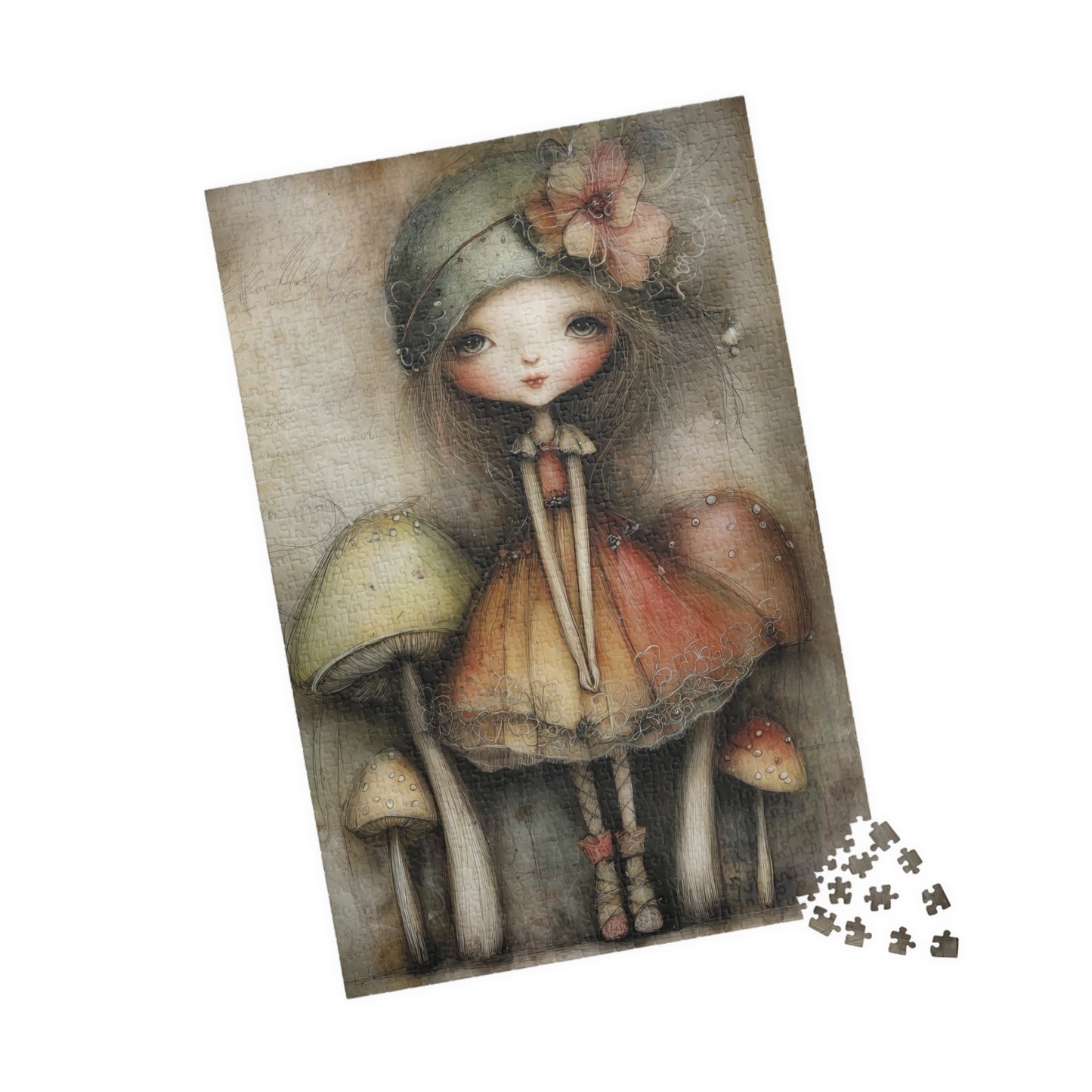 Retro Mushroom Girl Puzzle, 110-1014 Pieces, Cute Home Decor, Thoughtful Gift, Family Fun Activity